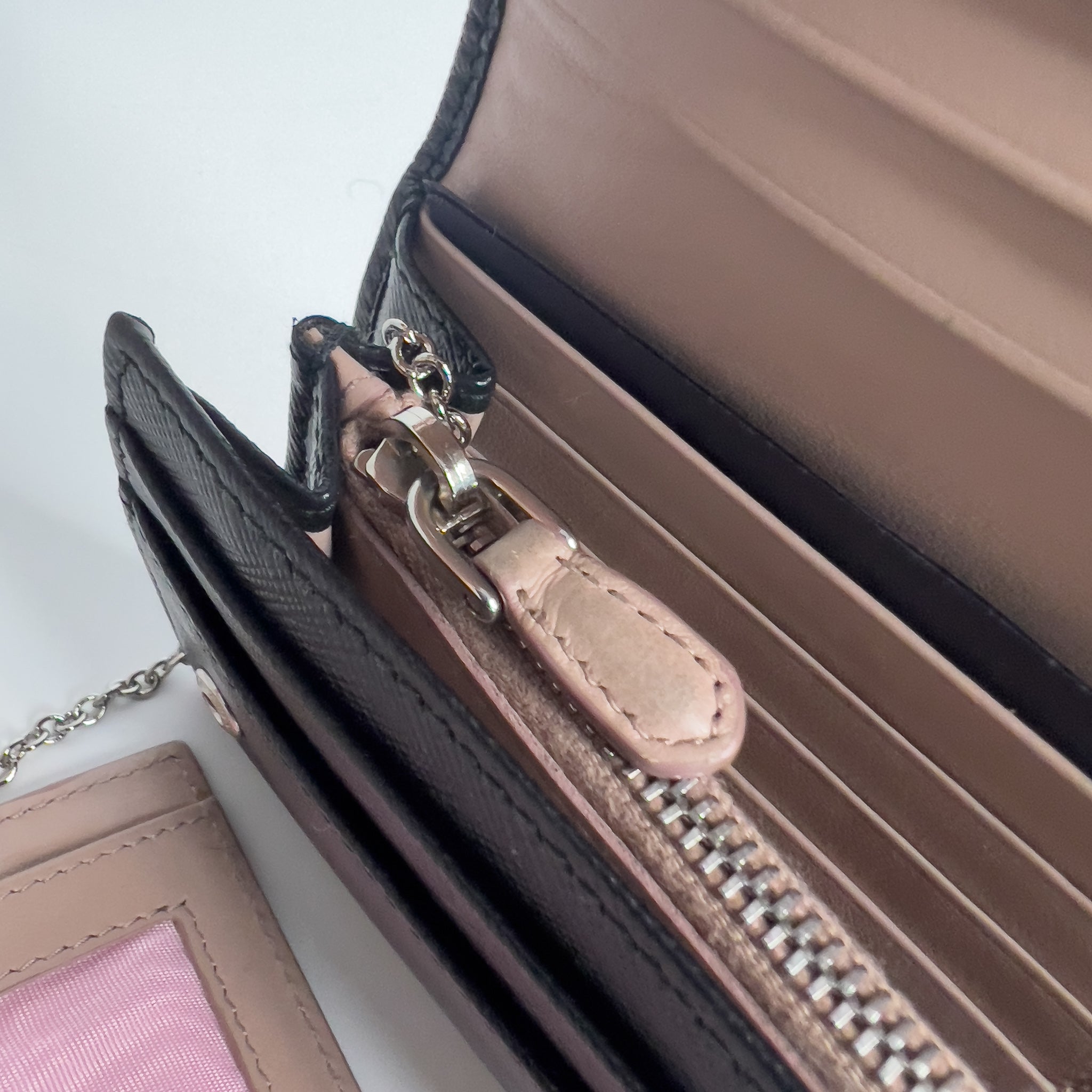 Black Saffiano Long Wallet