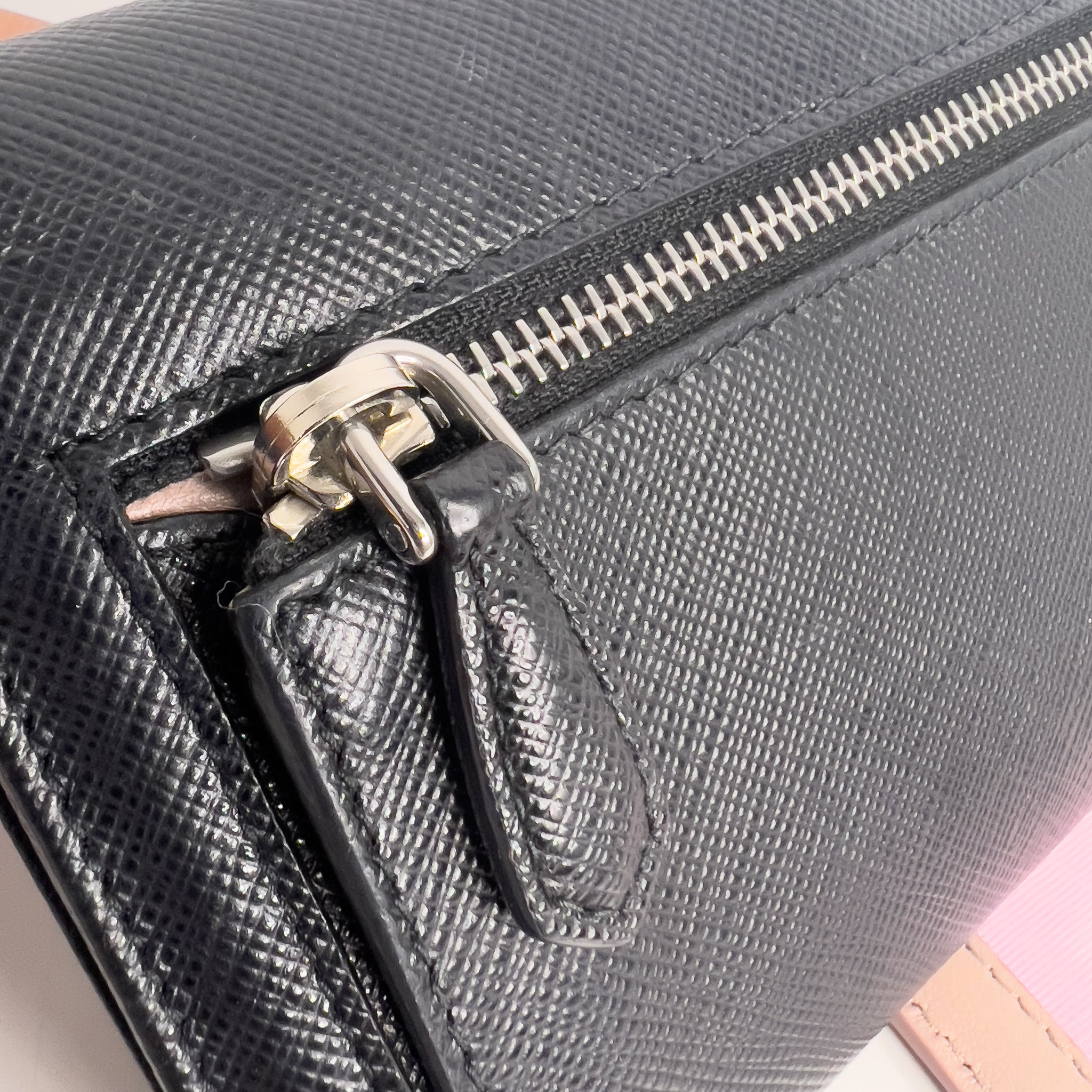 Black Saffiano Long Wallet