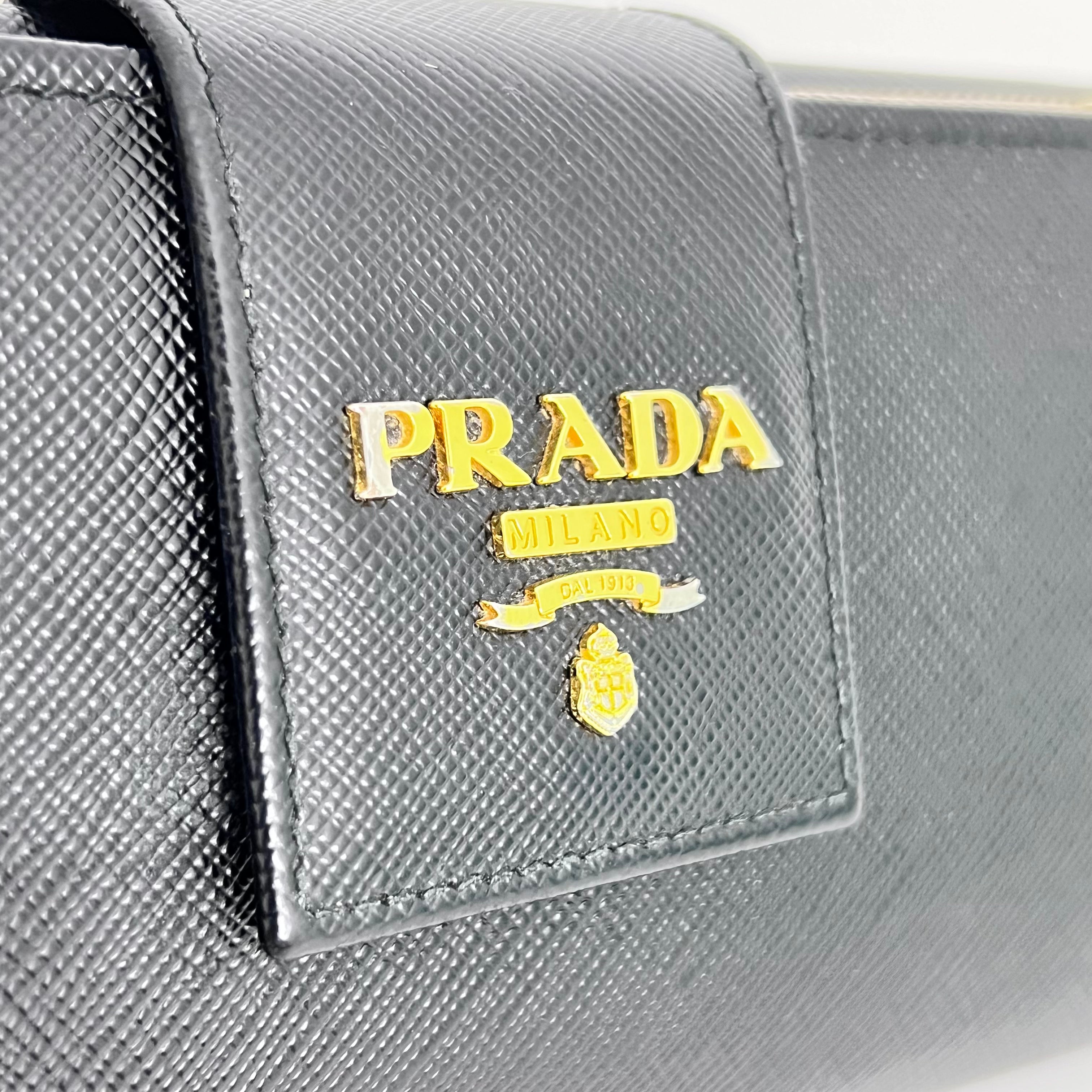 Black Saffiano Long Wallet