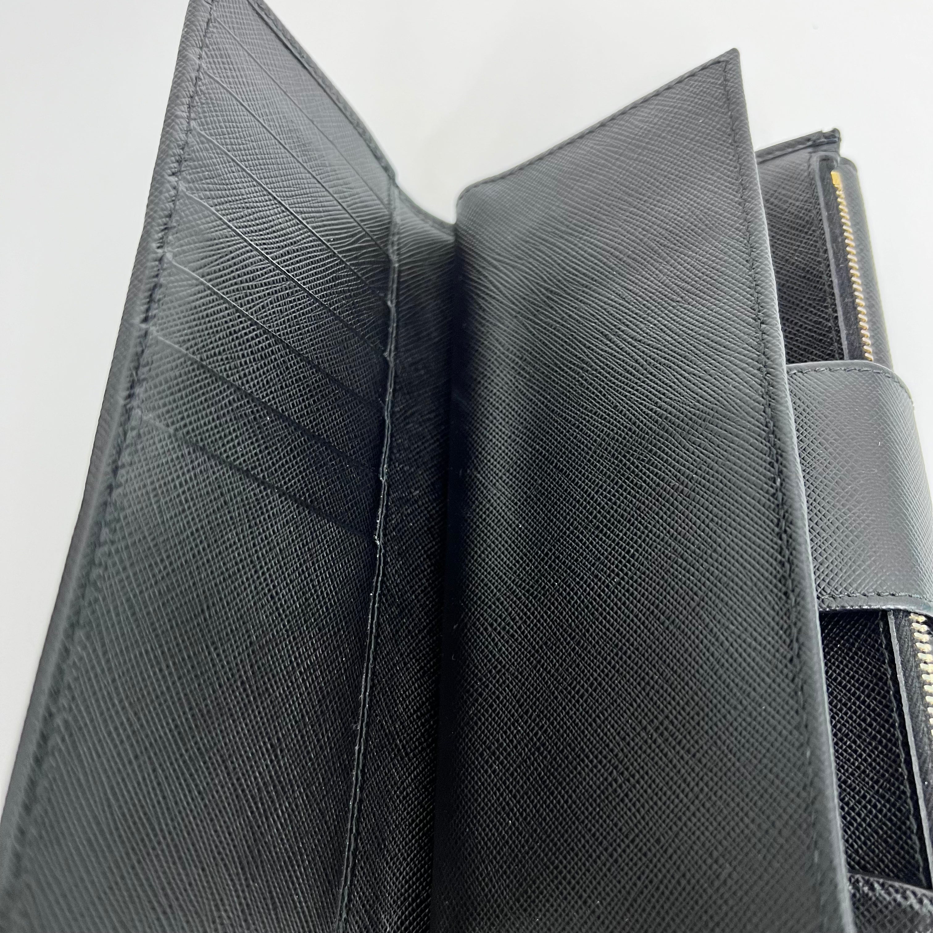 Black Saffiano Long Wallet