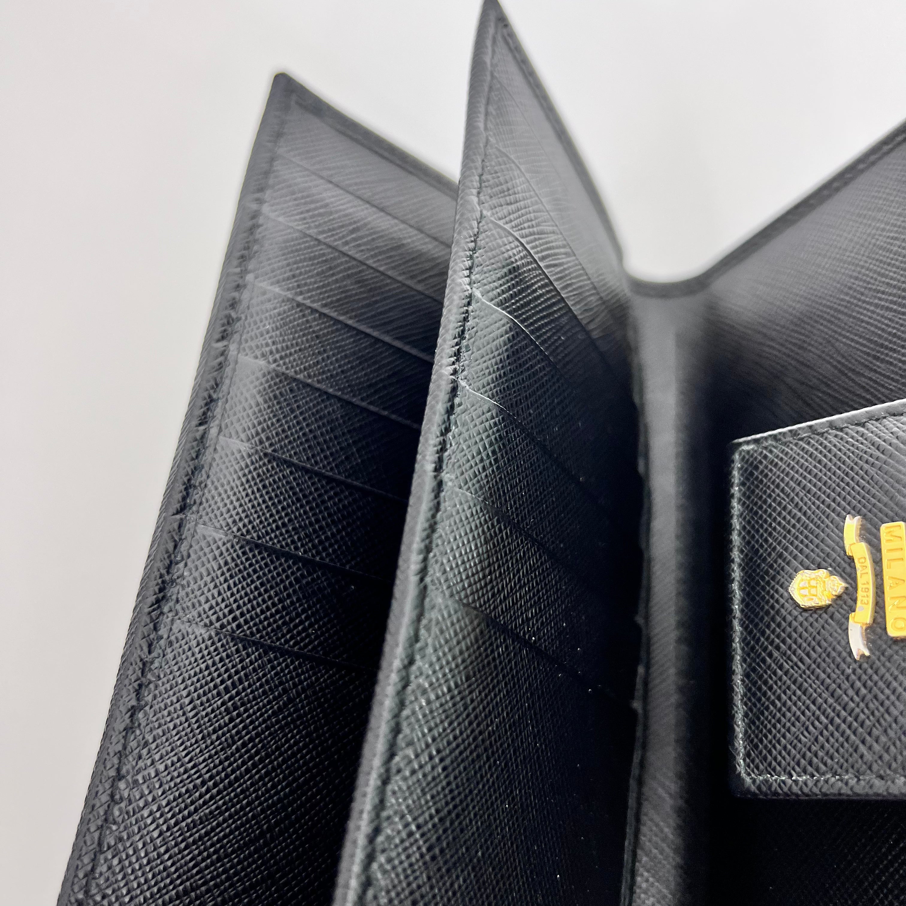 Black Saffiano Long Wallet