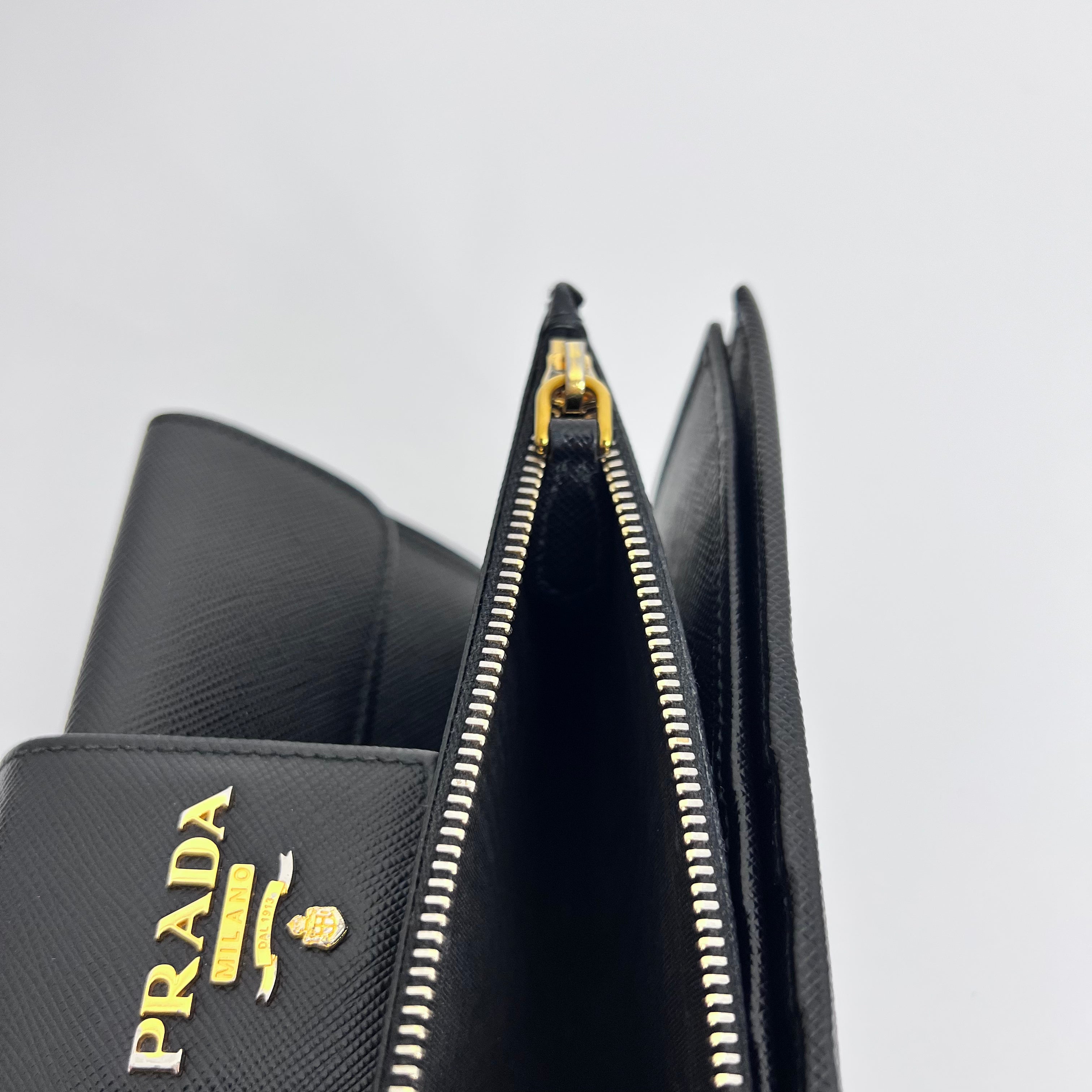Black Saffiano Long Wallet