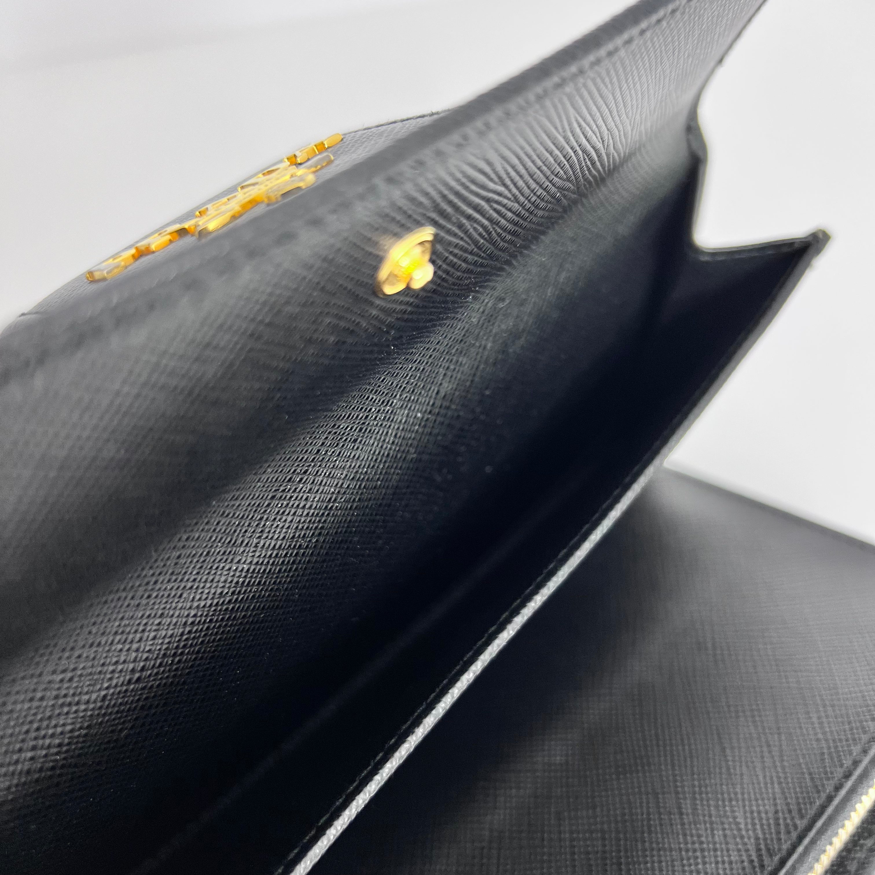 Black Saffiano Long Wallet