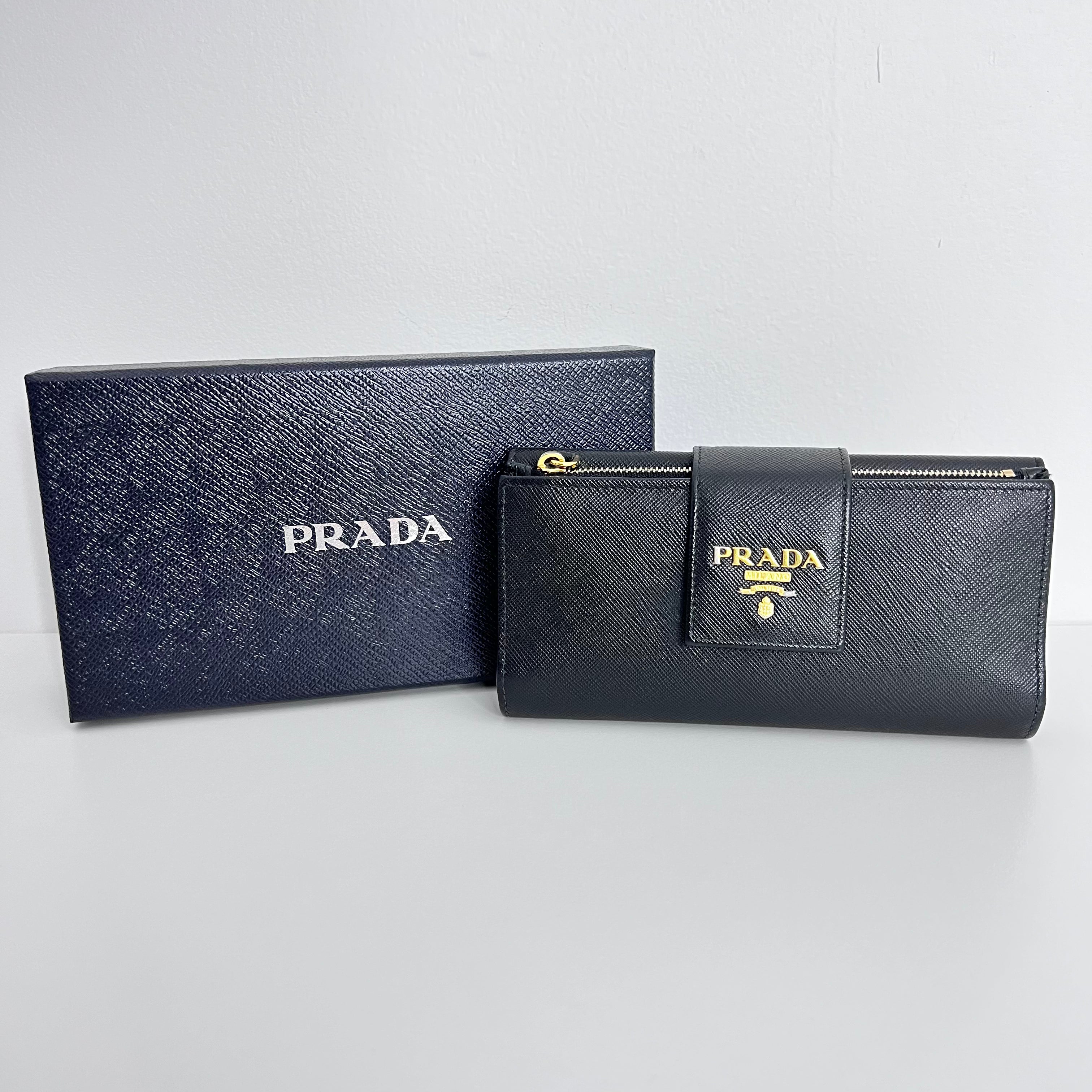 Black Saffiano Long Wallet