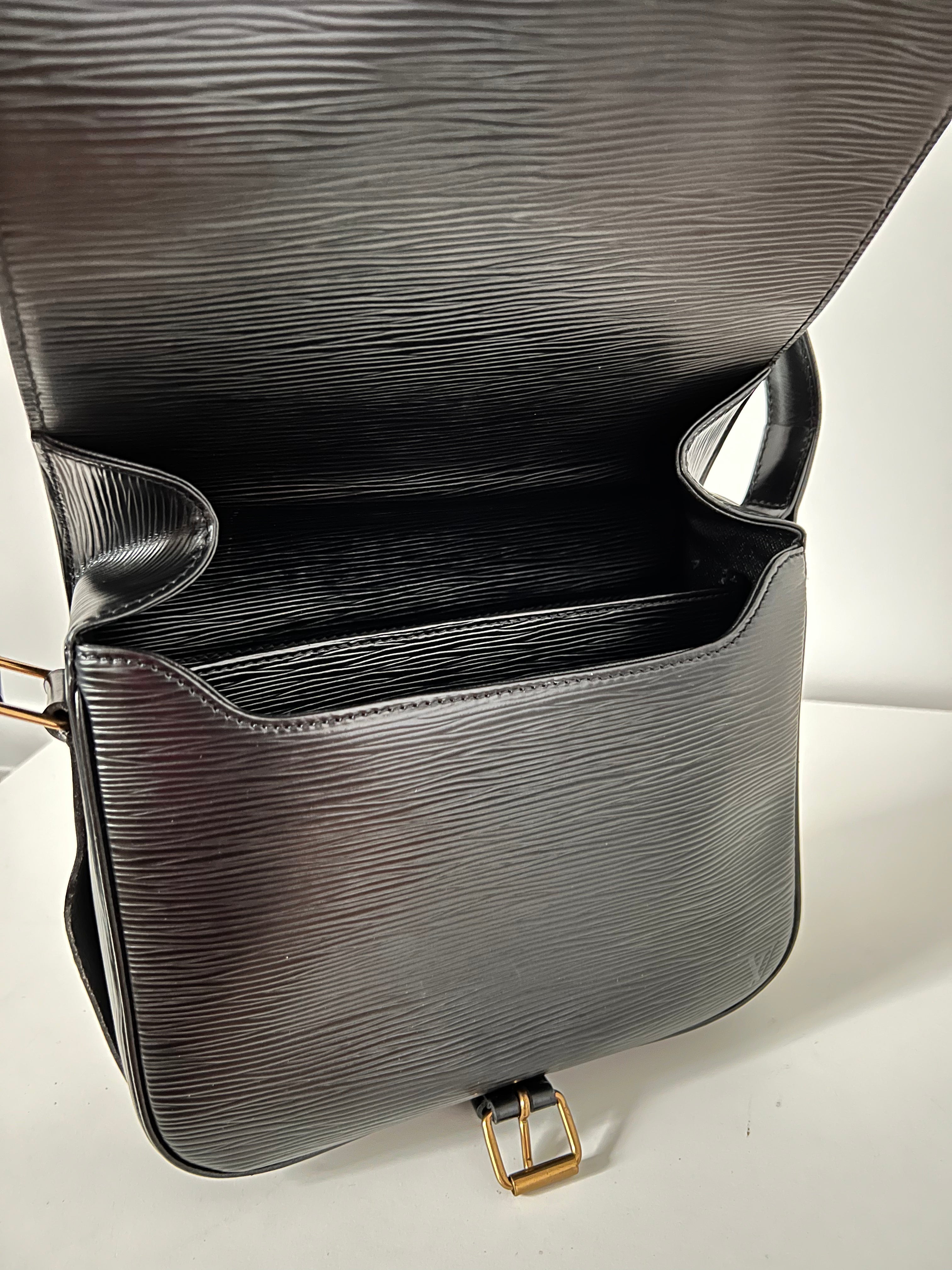 Black Epi Cartouchiere Crossbody