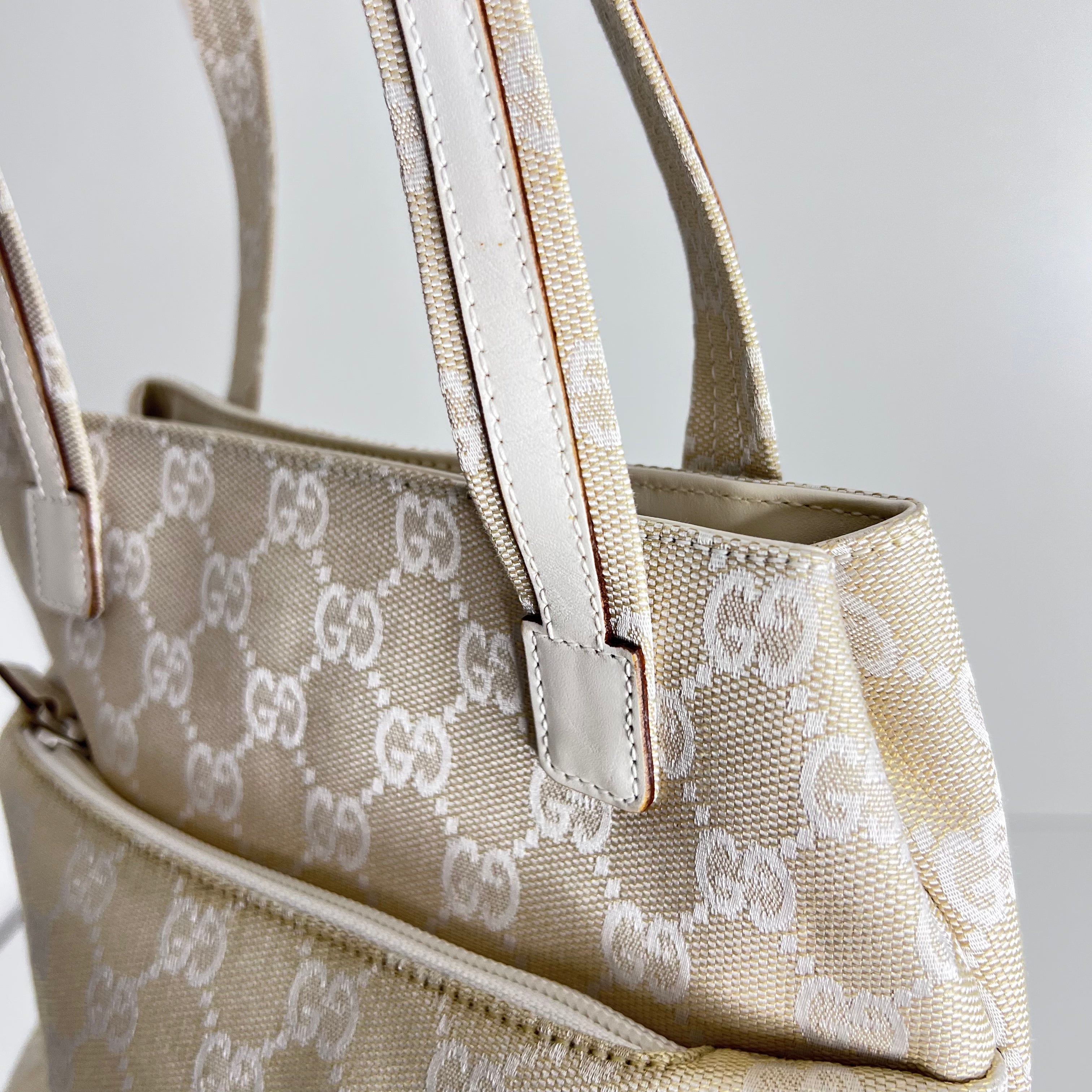 Ivory White Canvas Mini Tote