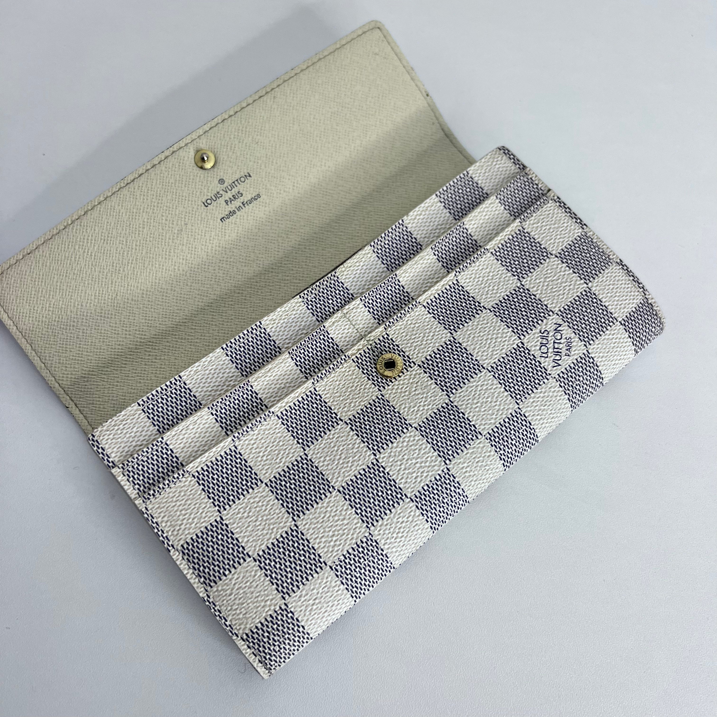 Damier Azur Long Wallet with Chain