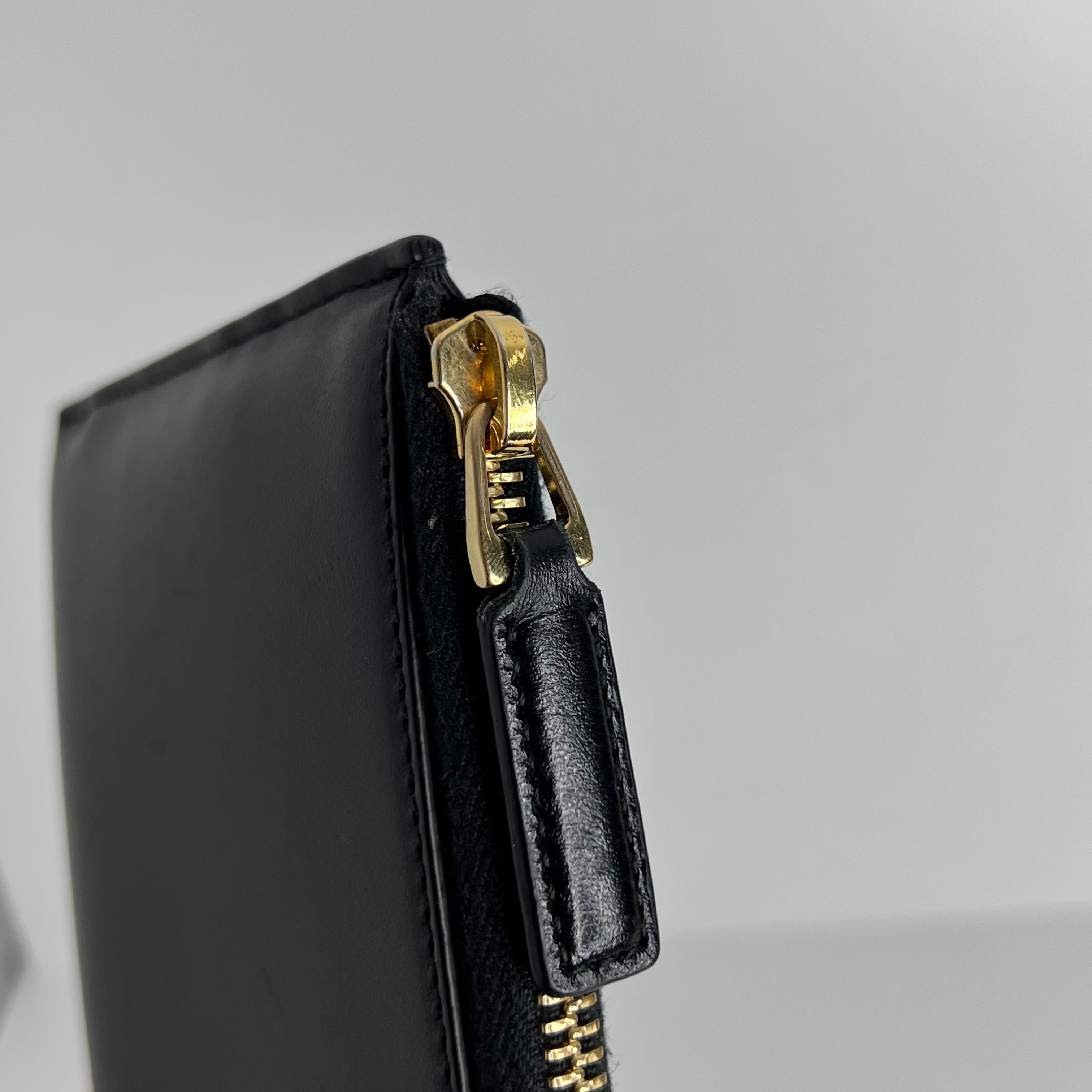 Black Half Zip Long Wallet
