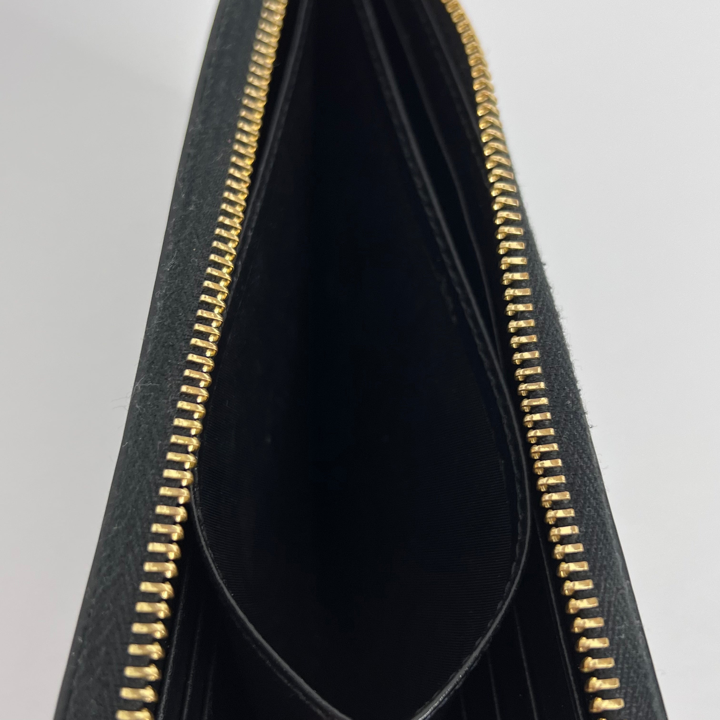 Black Half Zip Long Wallet