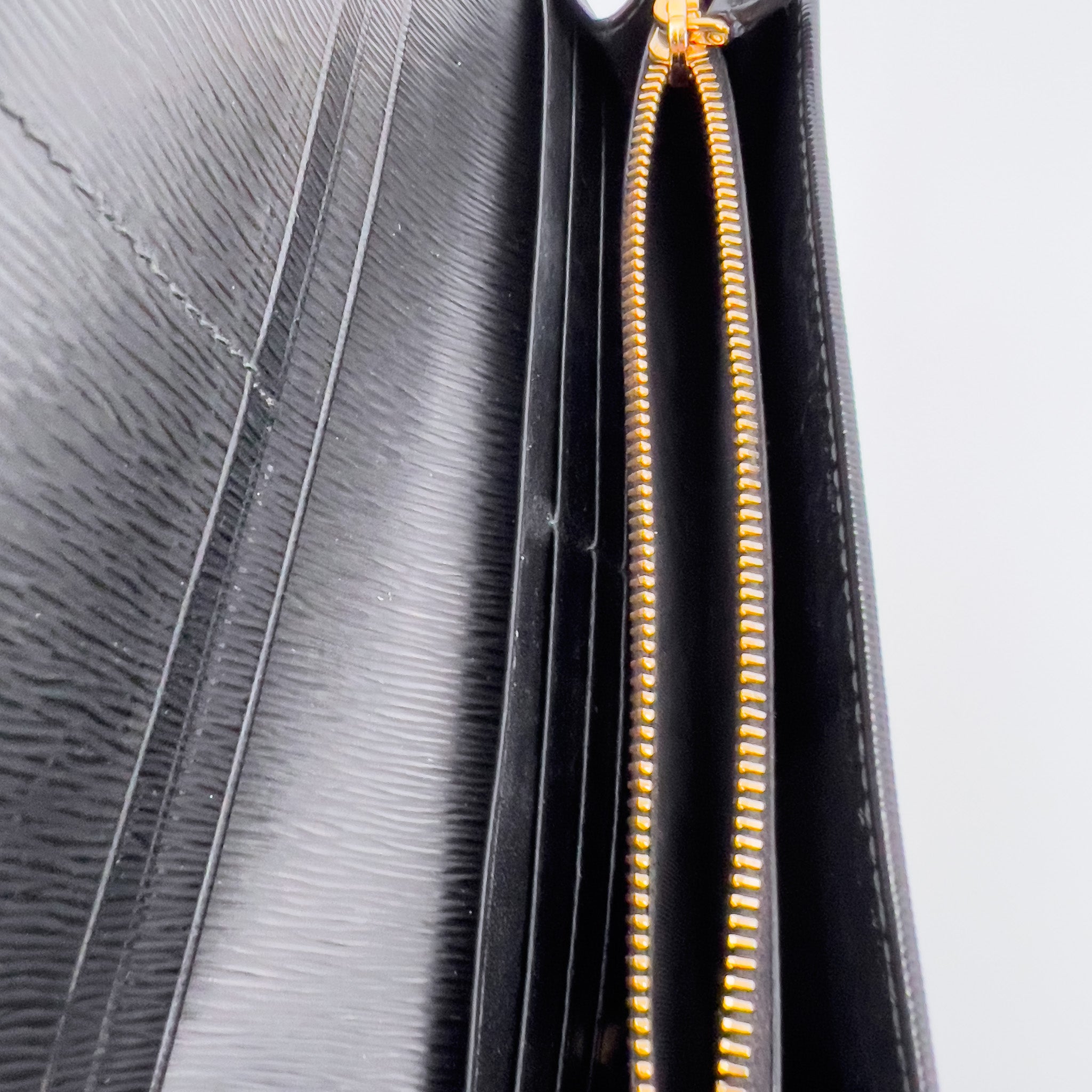 Black Saffiano Leather with Gold Chain