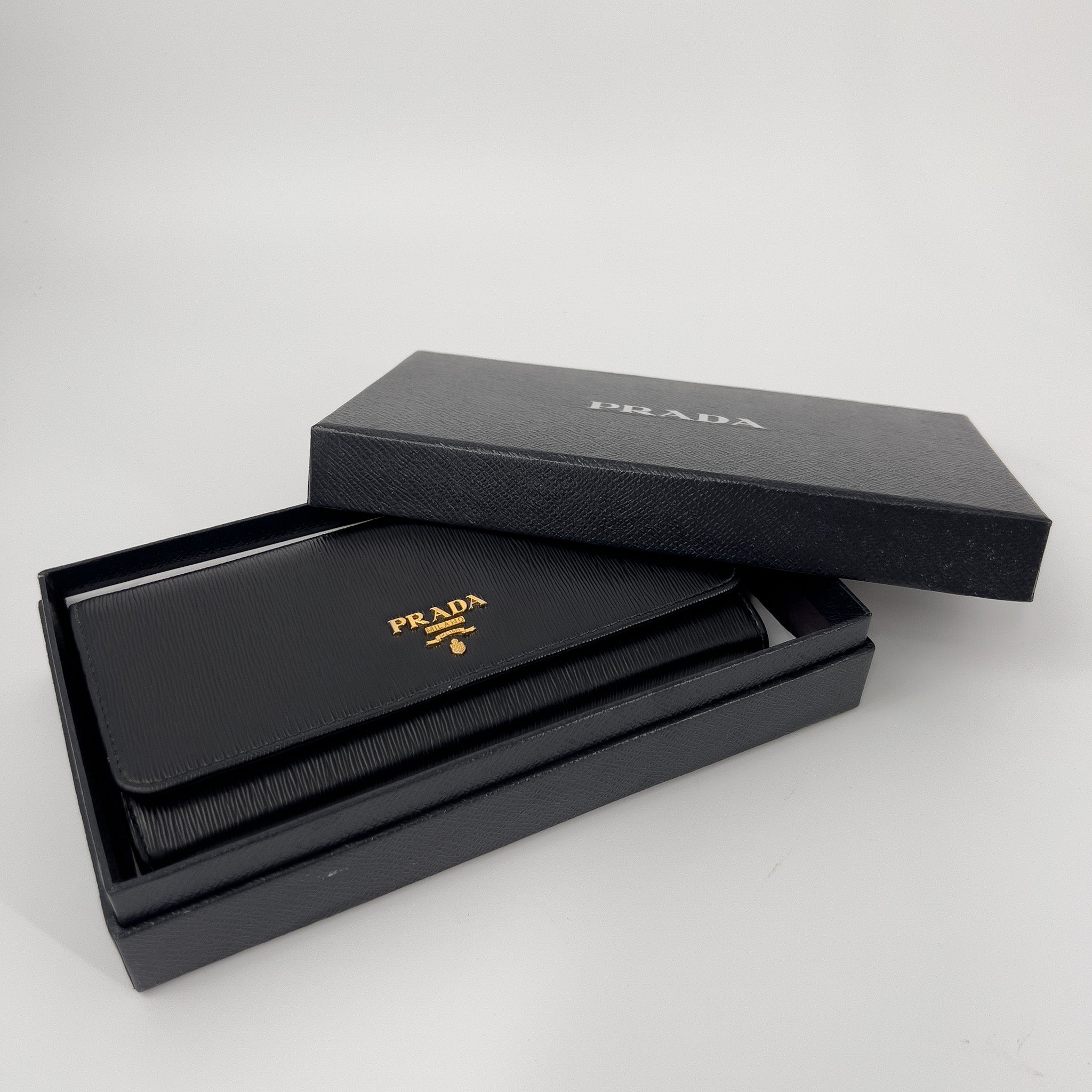 Black Saffiano Leather with Gold Chain