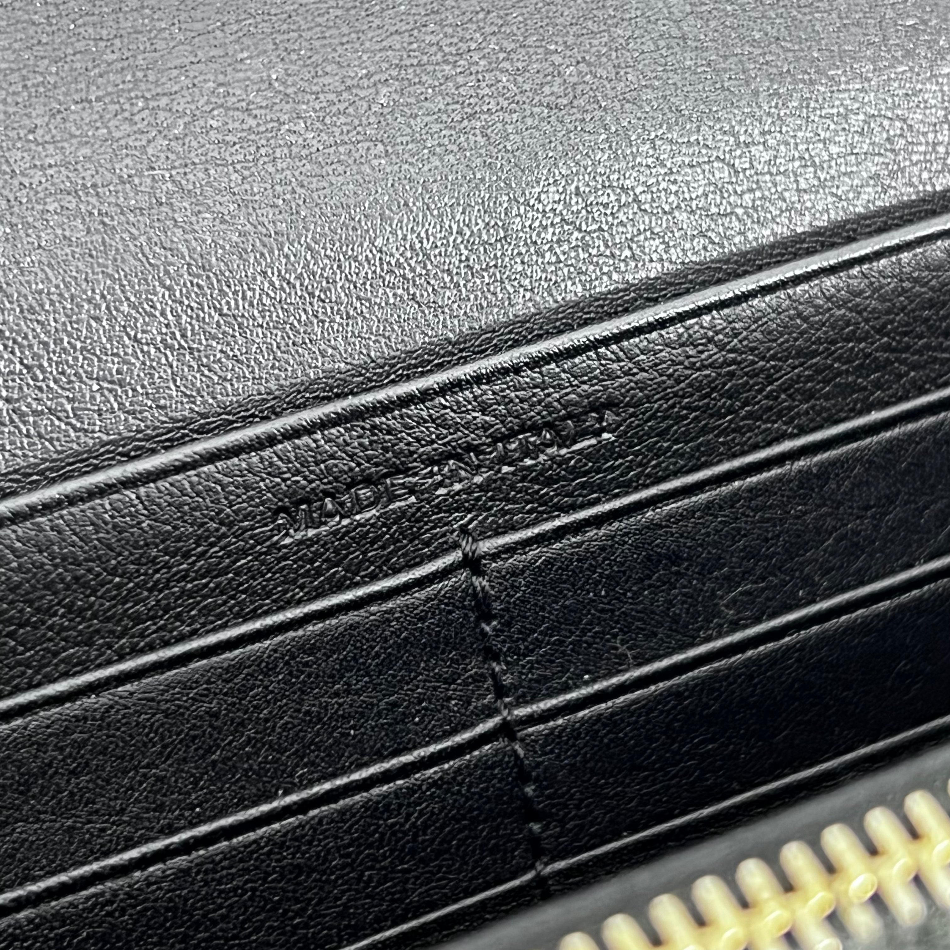 Black Long Wallet with Gold Chain