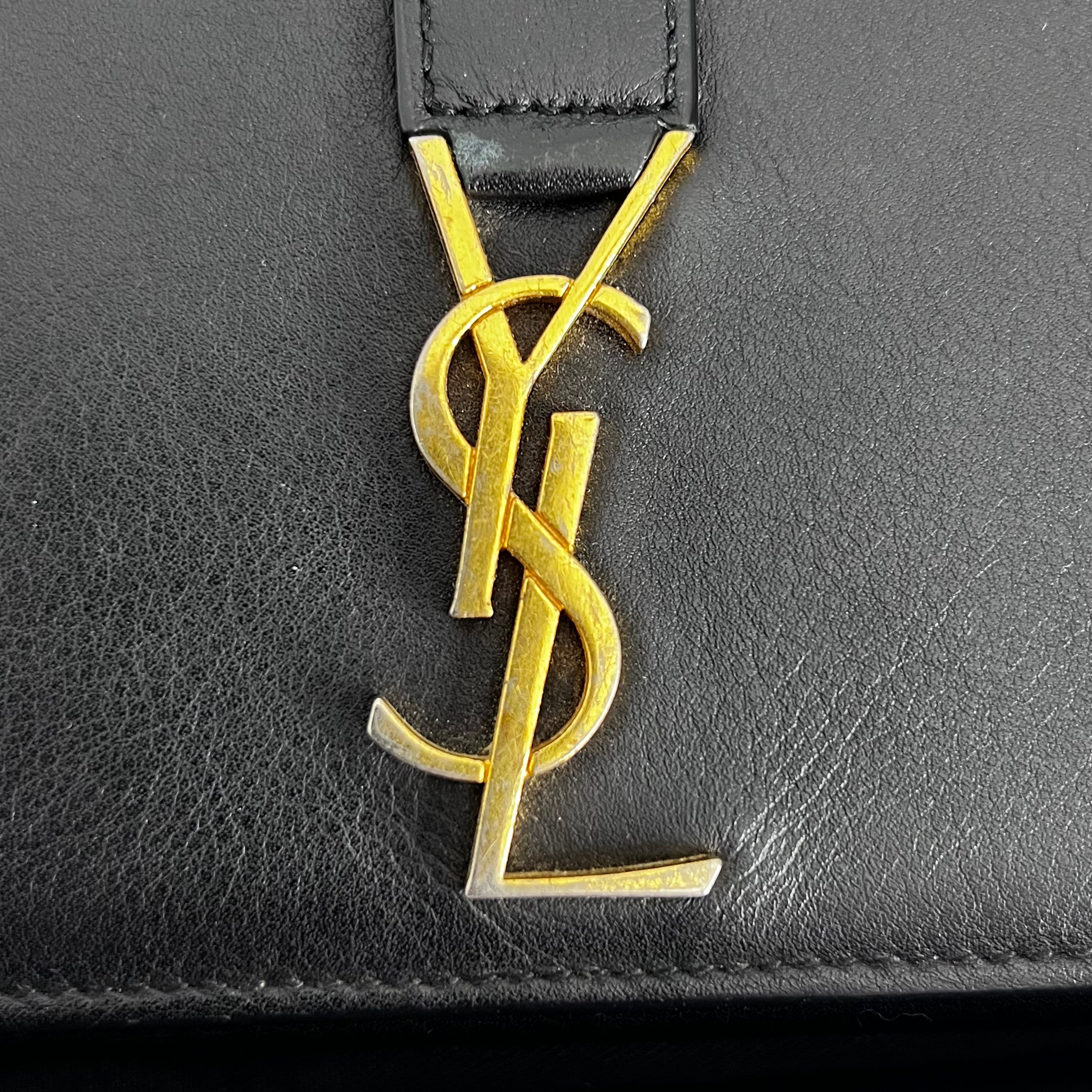 Black Long Wallet with Gold Chain