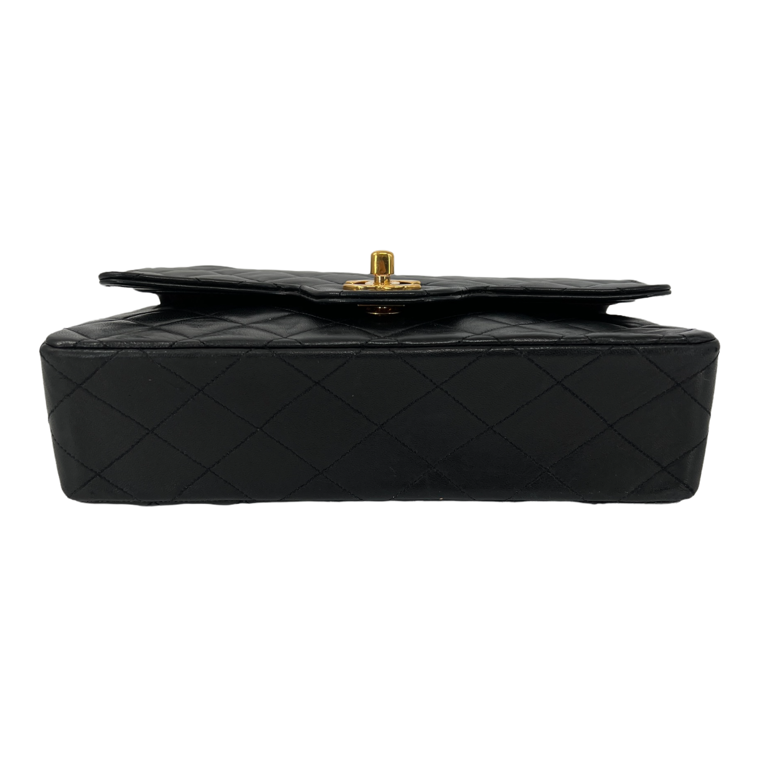 Black Small Quilted Lambskin Double Flap Bag