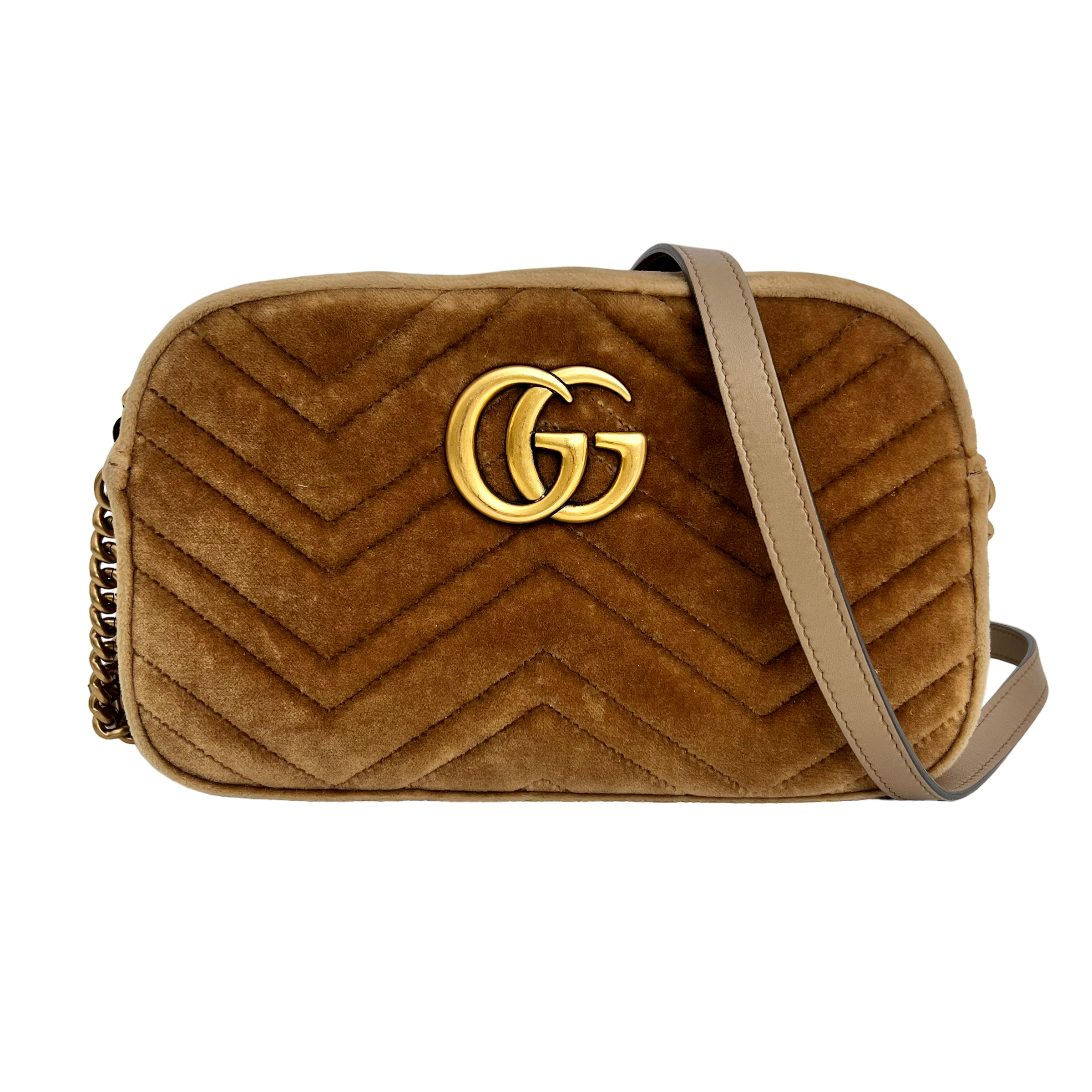 Small GG Marmont Matelassé Velvet Shoulder Bag