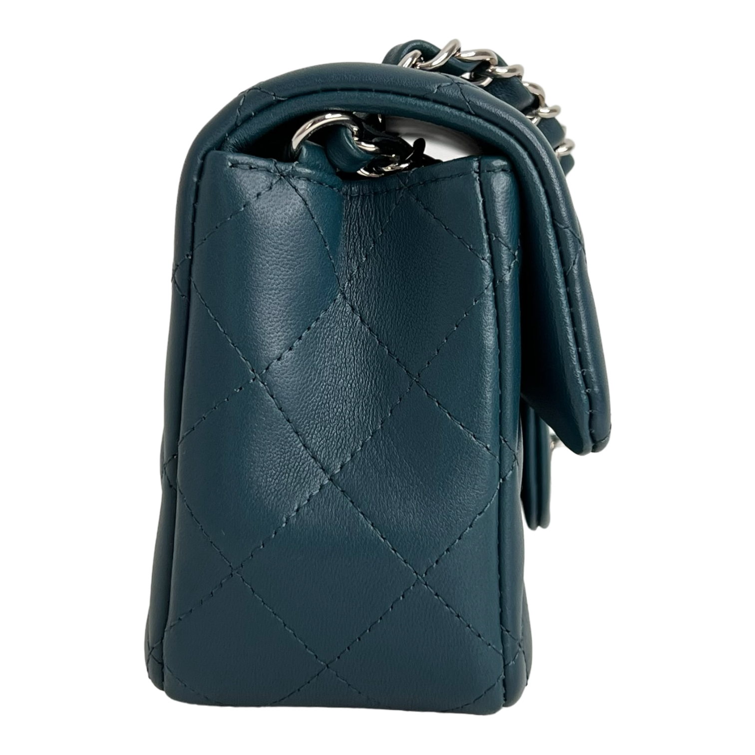 Mini Rectangle Flap in Bleu Fonce