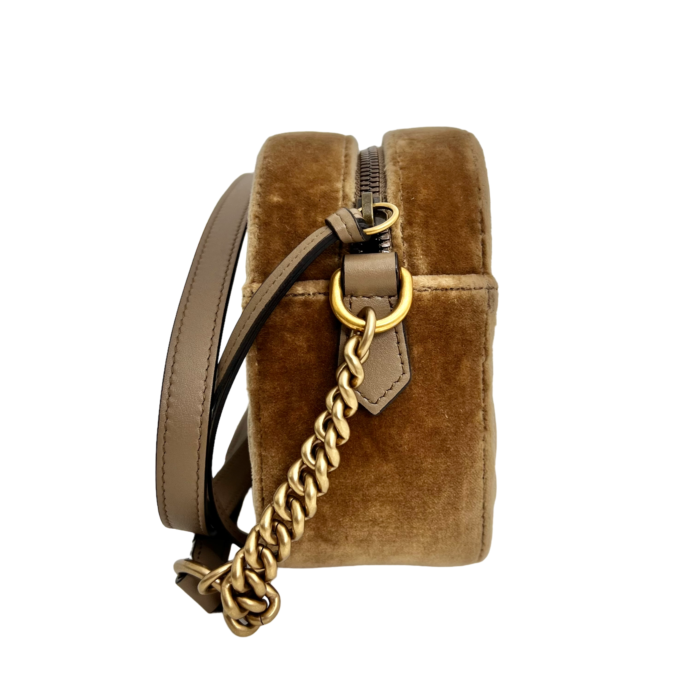Small GG Marmont Matelassé Velvet Shoulder Bag