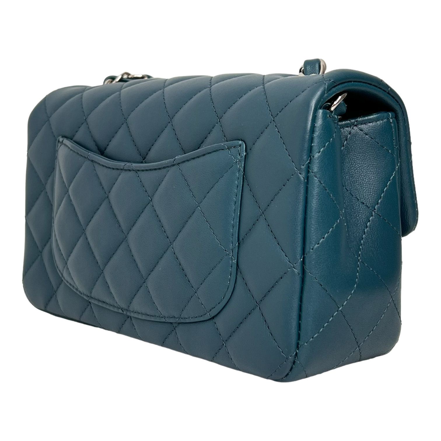 Mini Rectangle Flap in Bleu Fonce