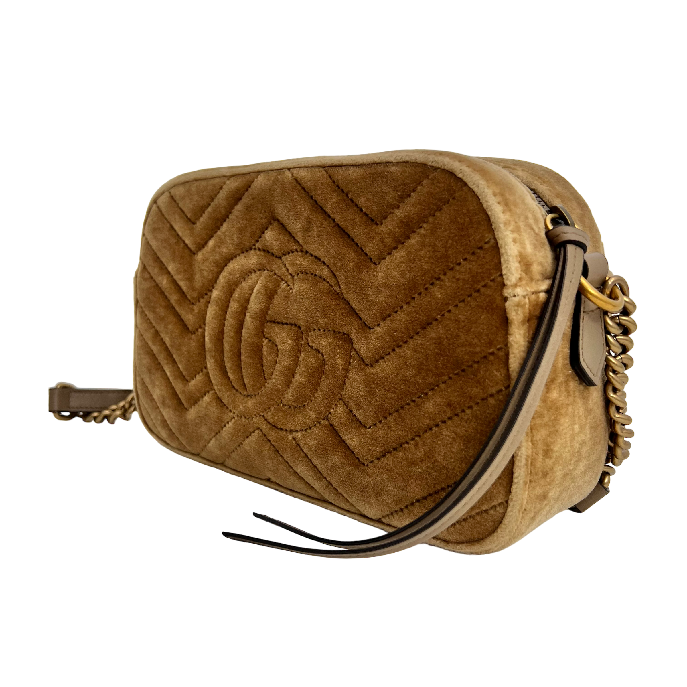 Small GG Marmont Matelassé Velvet Shoulder Bag