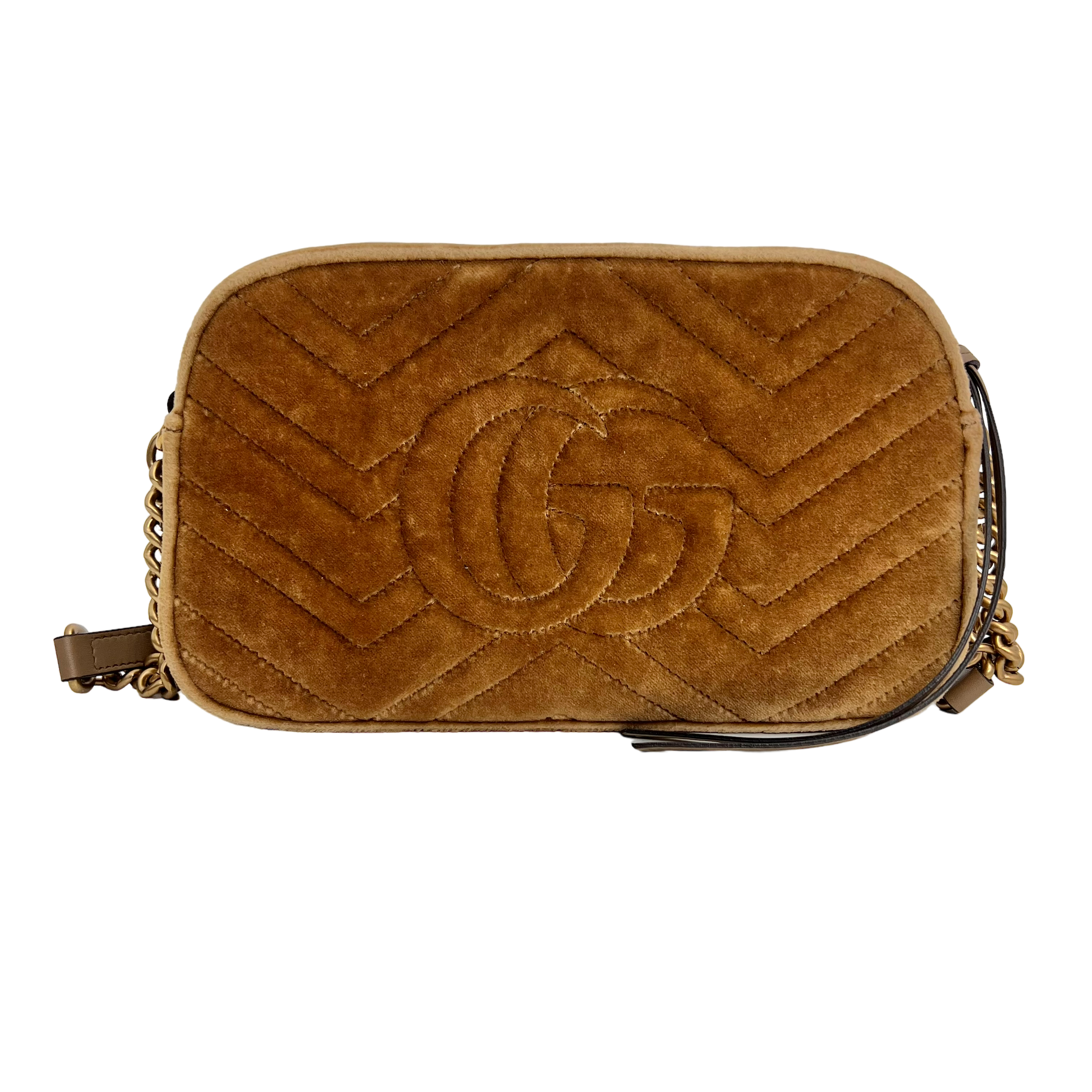 Small GG Marmont Matelassé Velvet Shoulder Bag