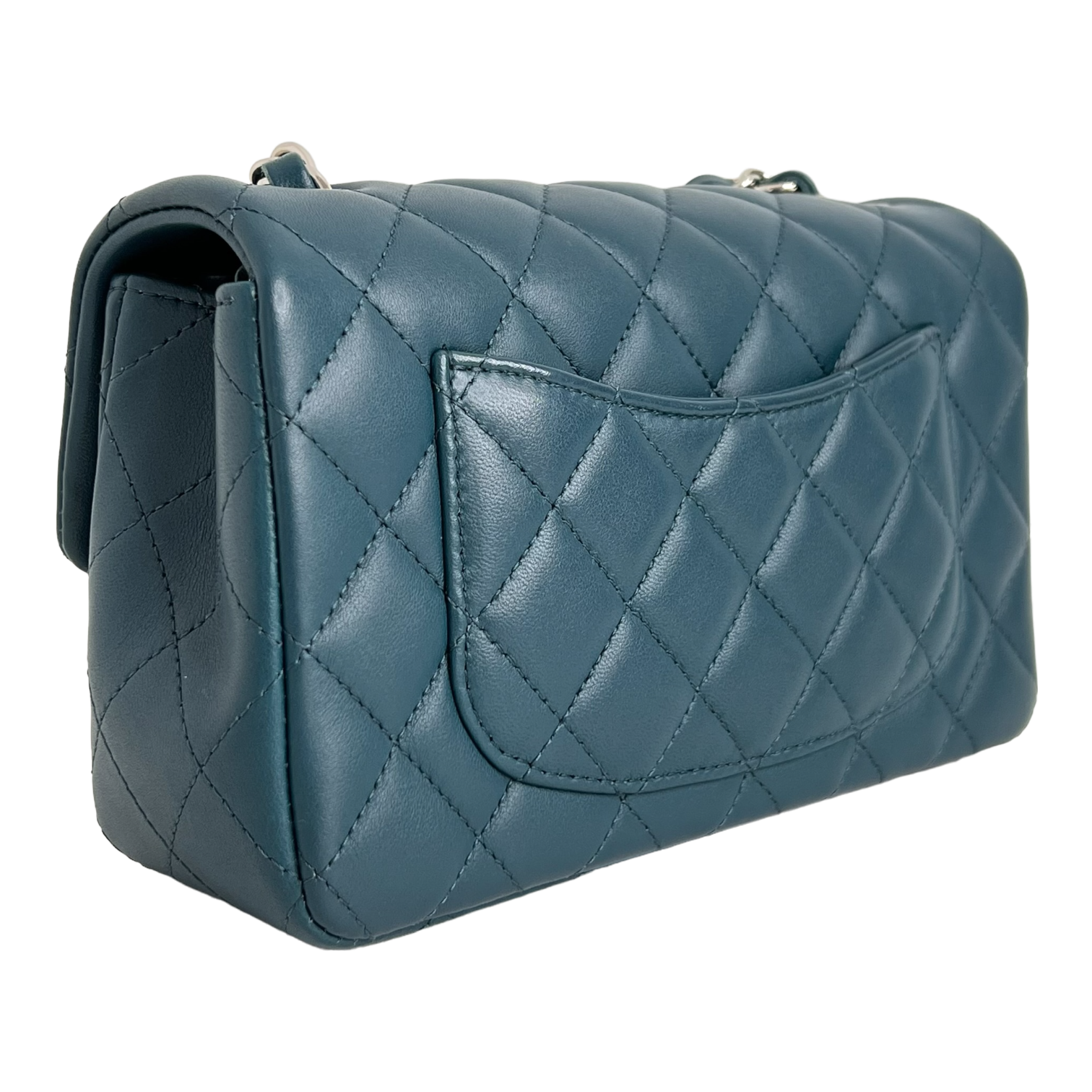 Mini Rectangle Flap in Bleu Fonce