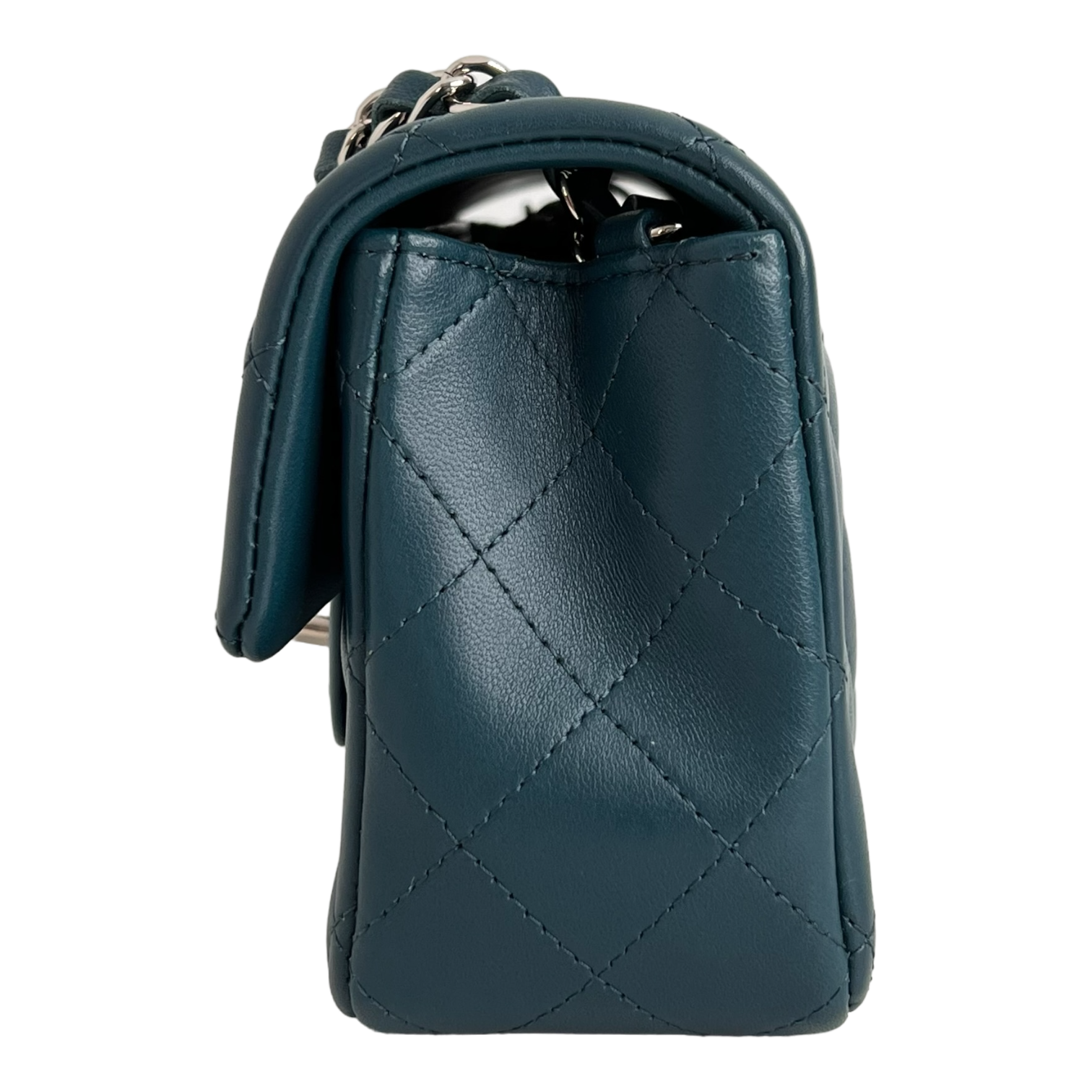 Mini Rectangle Flap in Bleu Fonce