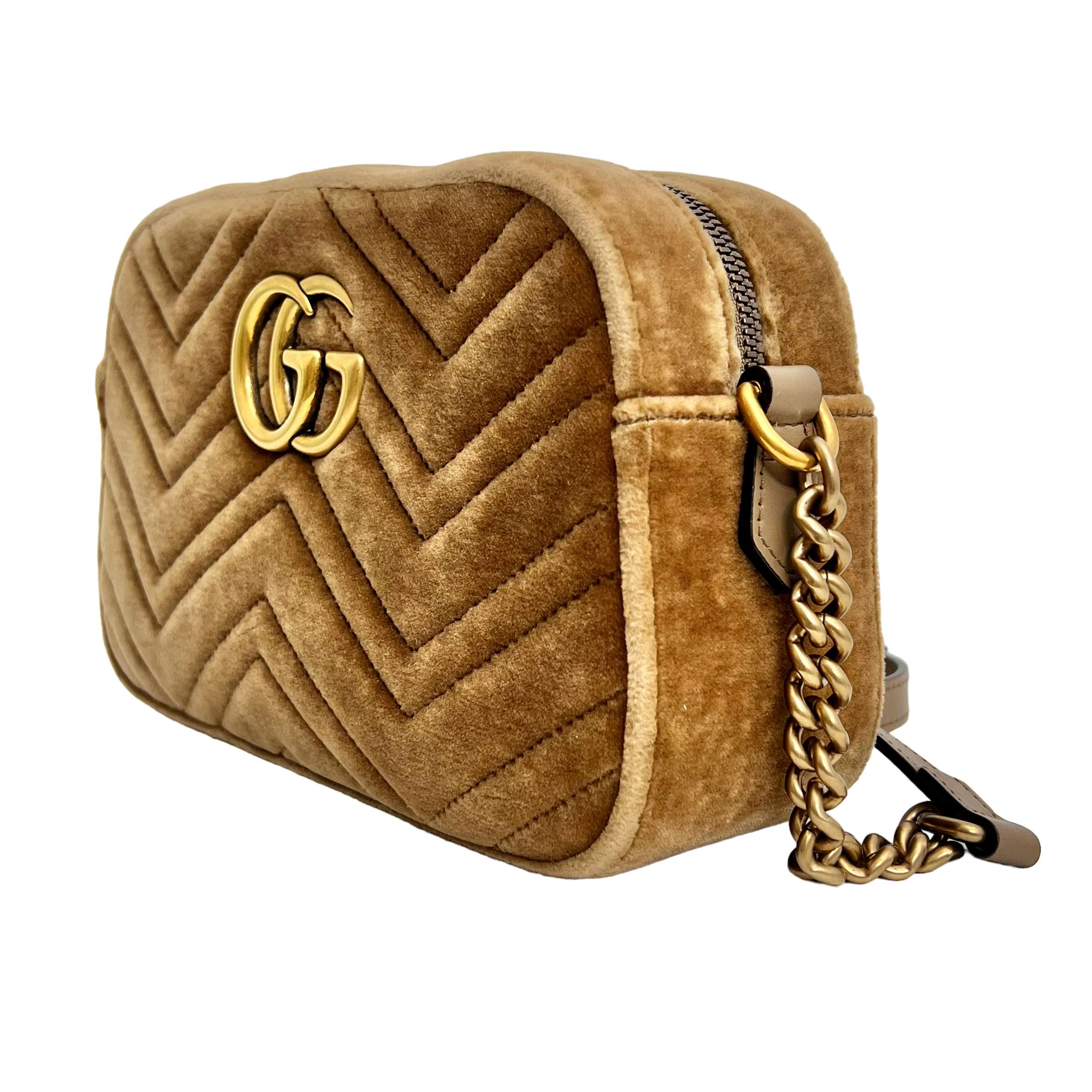 Small GG Marmont Matelassé Velvet Shoulder Bag