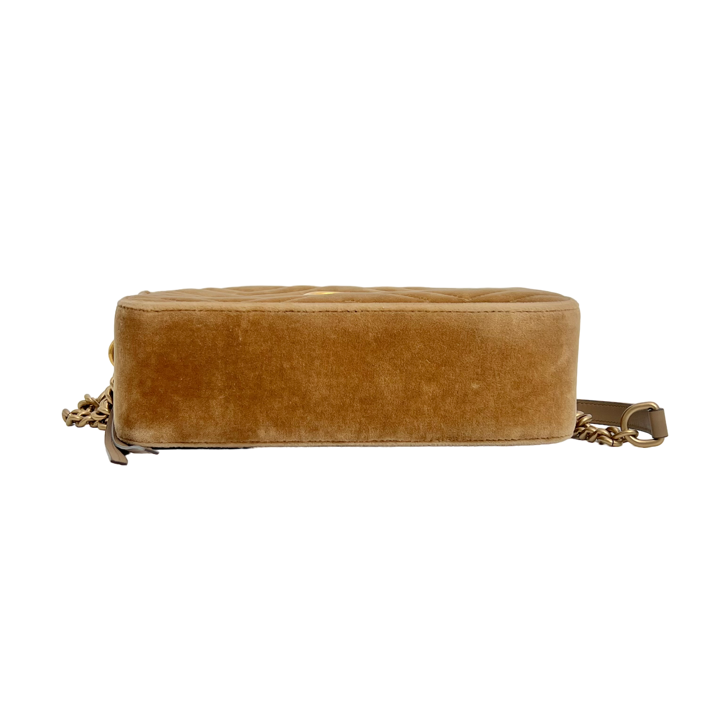 Small GG Marmont Matelassé Velvet Shoulder Bag