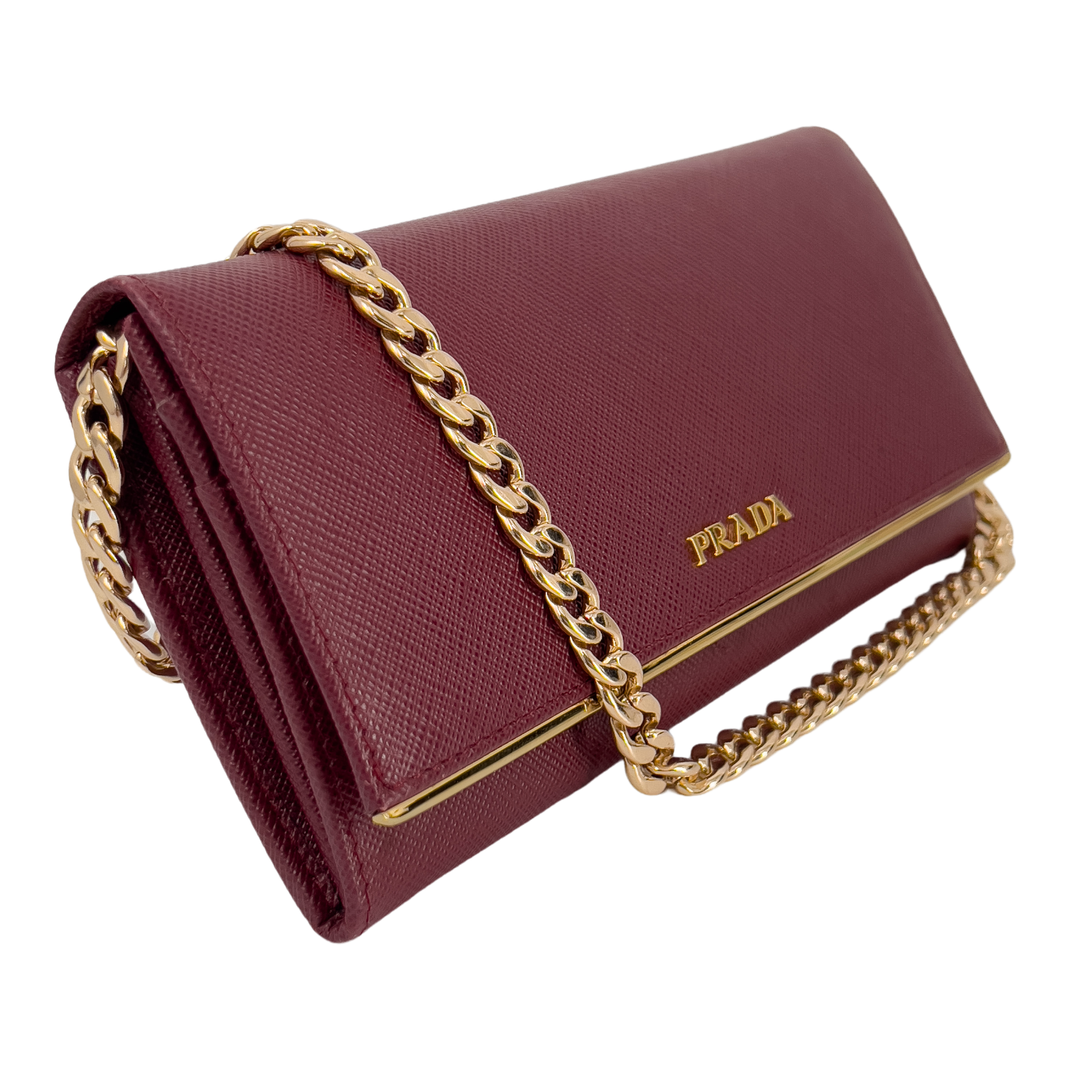 Bordeaux Saffiano Leather with Gold Hardware