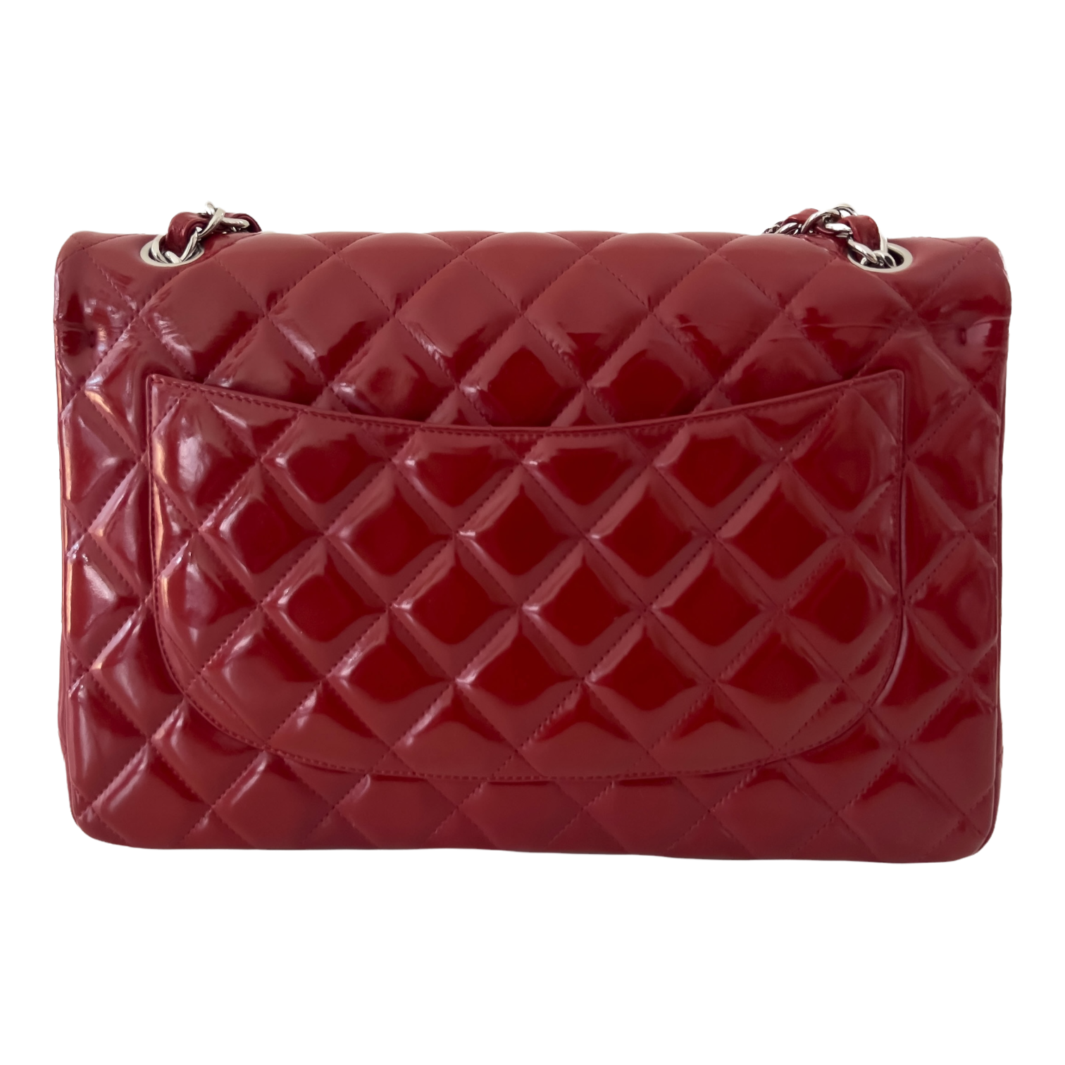 Red Patent Jumbo Classic Double Flap