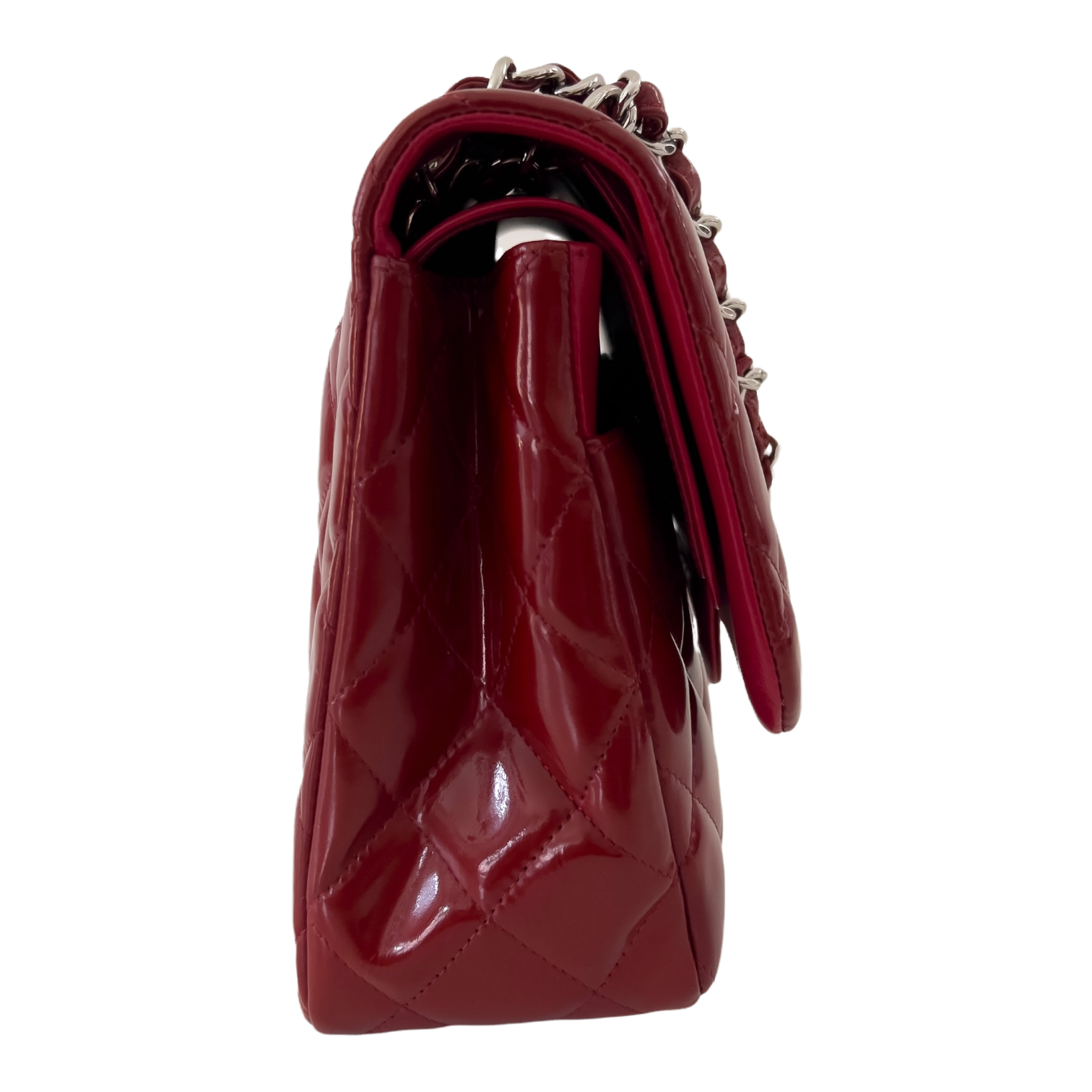 Red Patent Jumbo Classic Double Flap