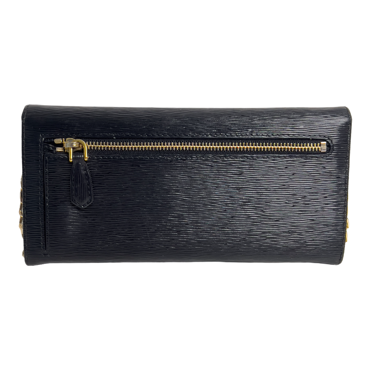 Black Leather Wallet with Chain