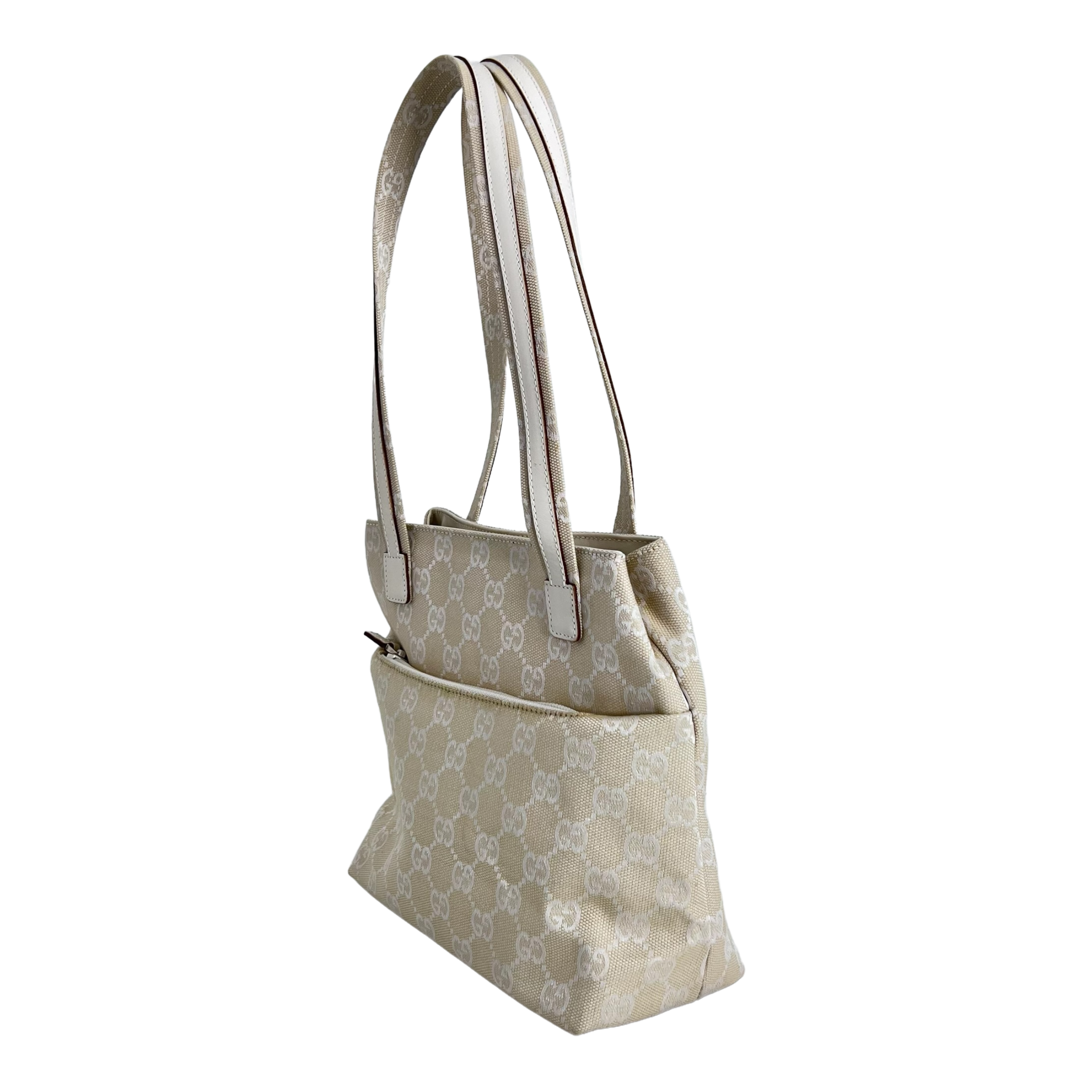 Ivory White Canvas Mini Tote