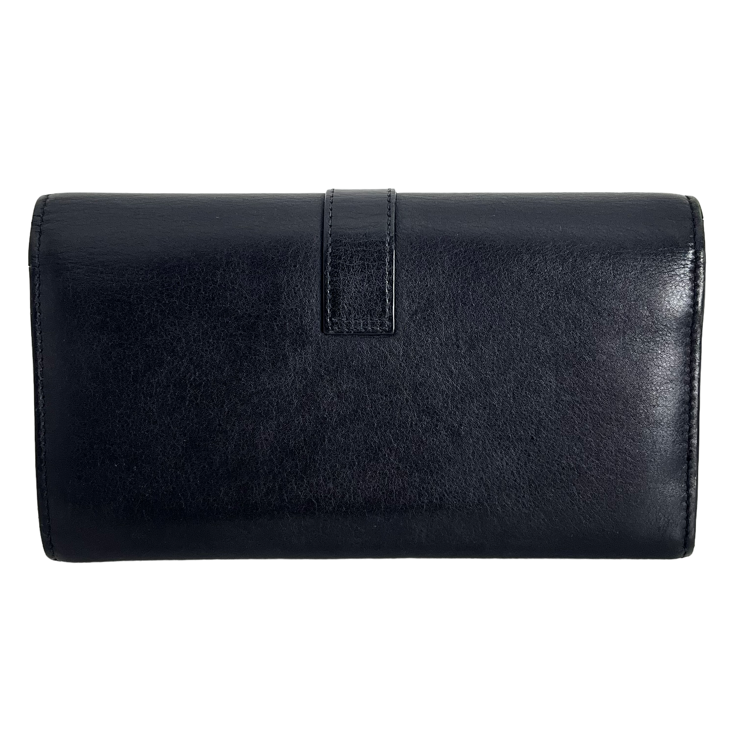 Black Long Wallet with Gold Chain