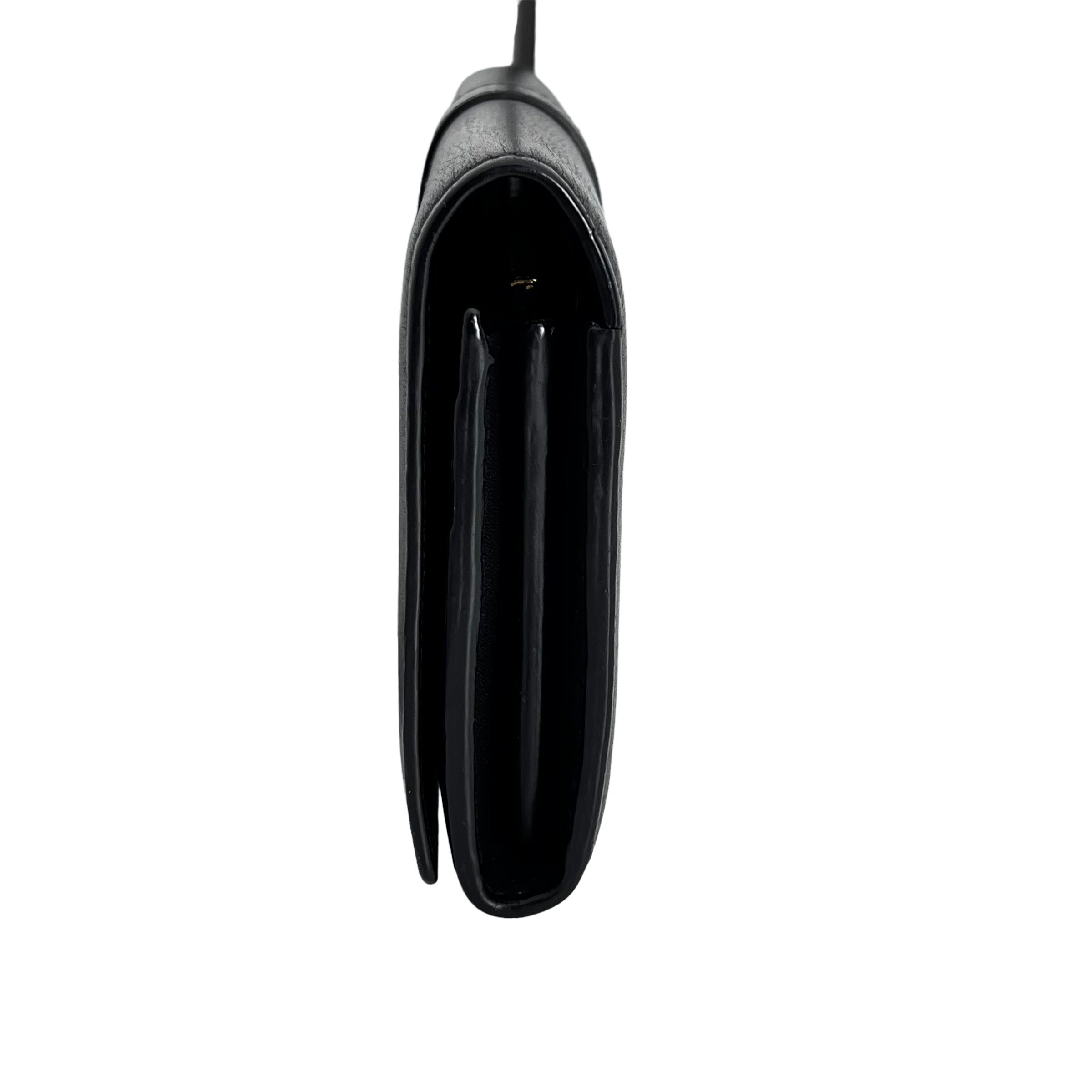 Black Long Wallet with Gold Chain