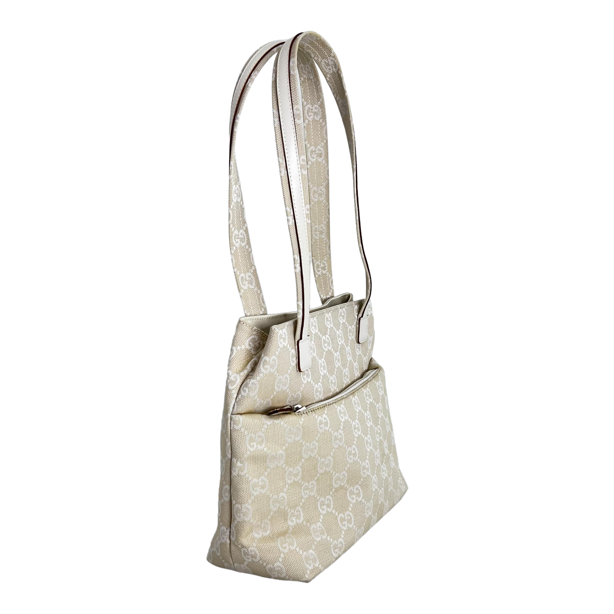 Ivory White Canvas Mini Tote
