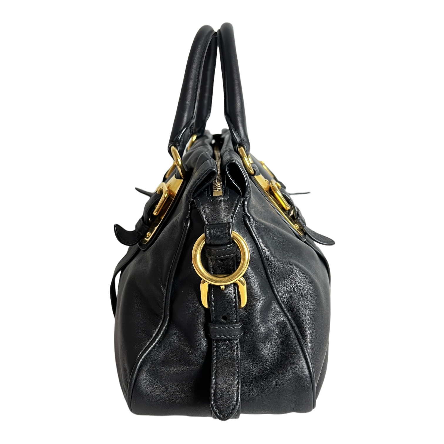 Bauletto Nero Calfskin Leather