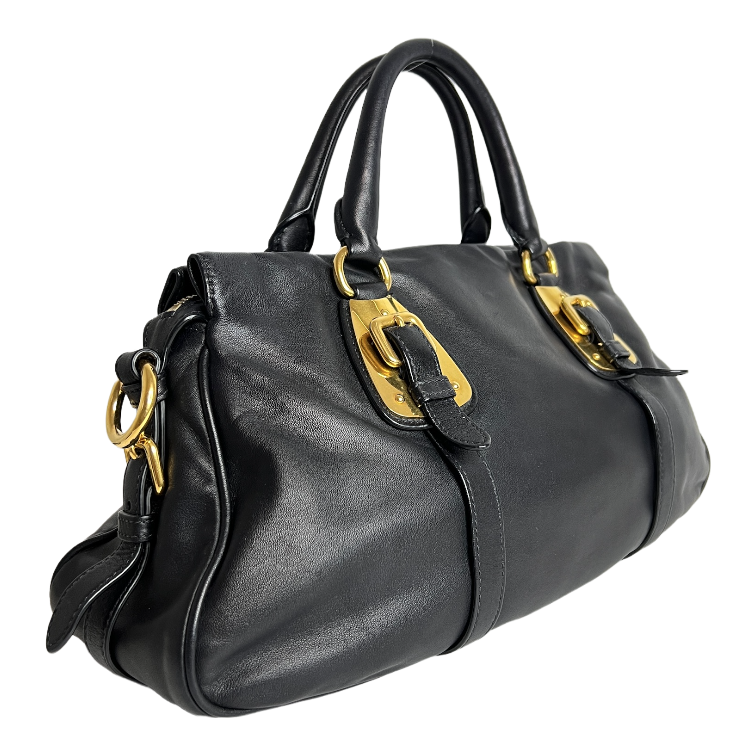 Bauletto Nero Calfskin Leather