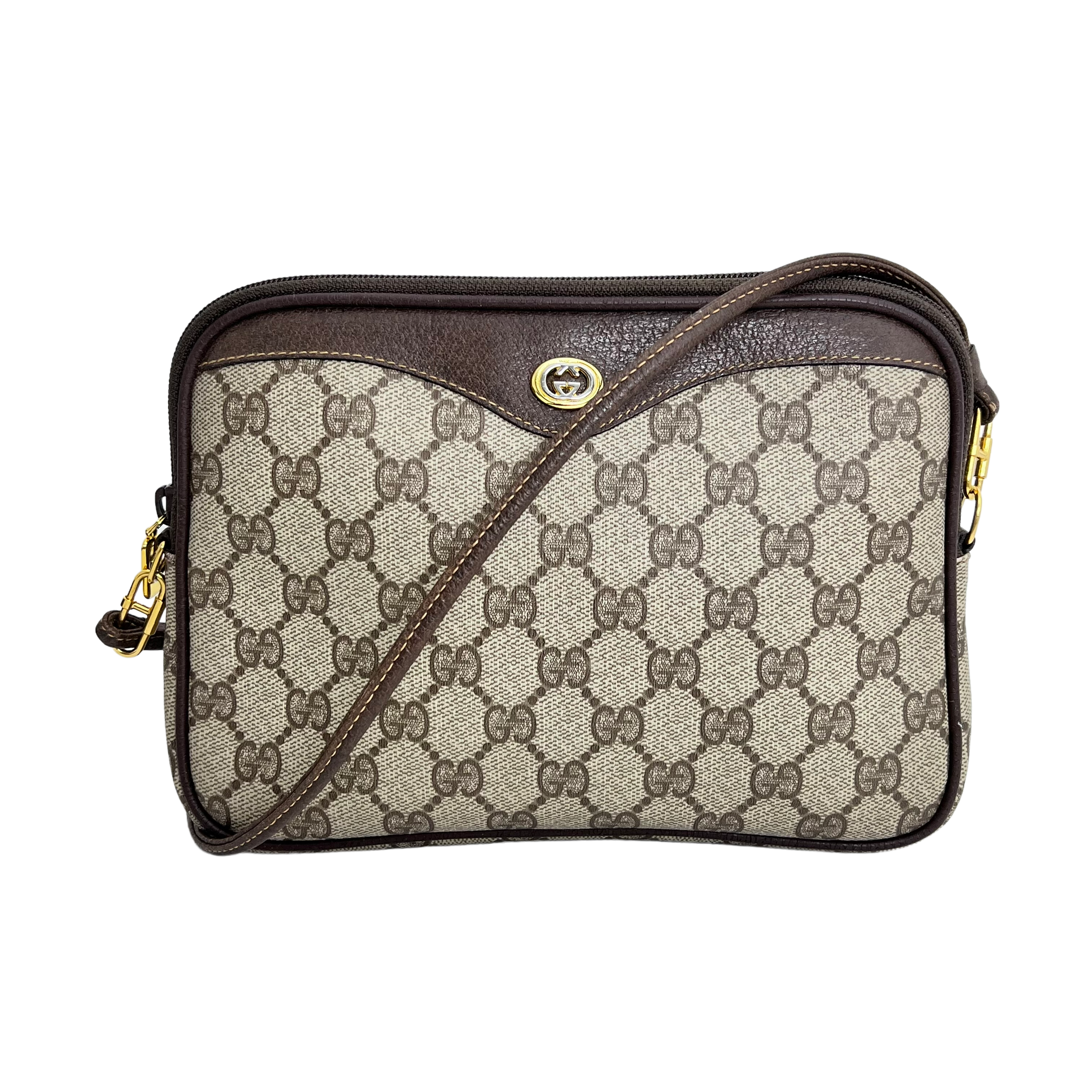 Small Brown GG Web Crossbody