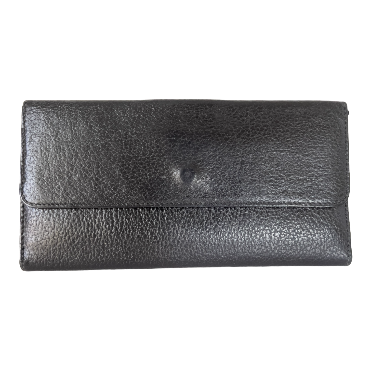 Black Leather Long Wallet