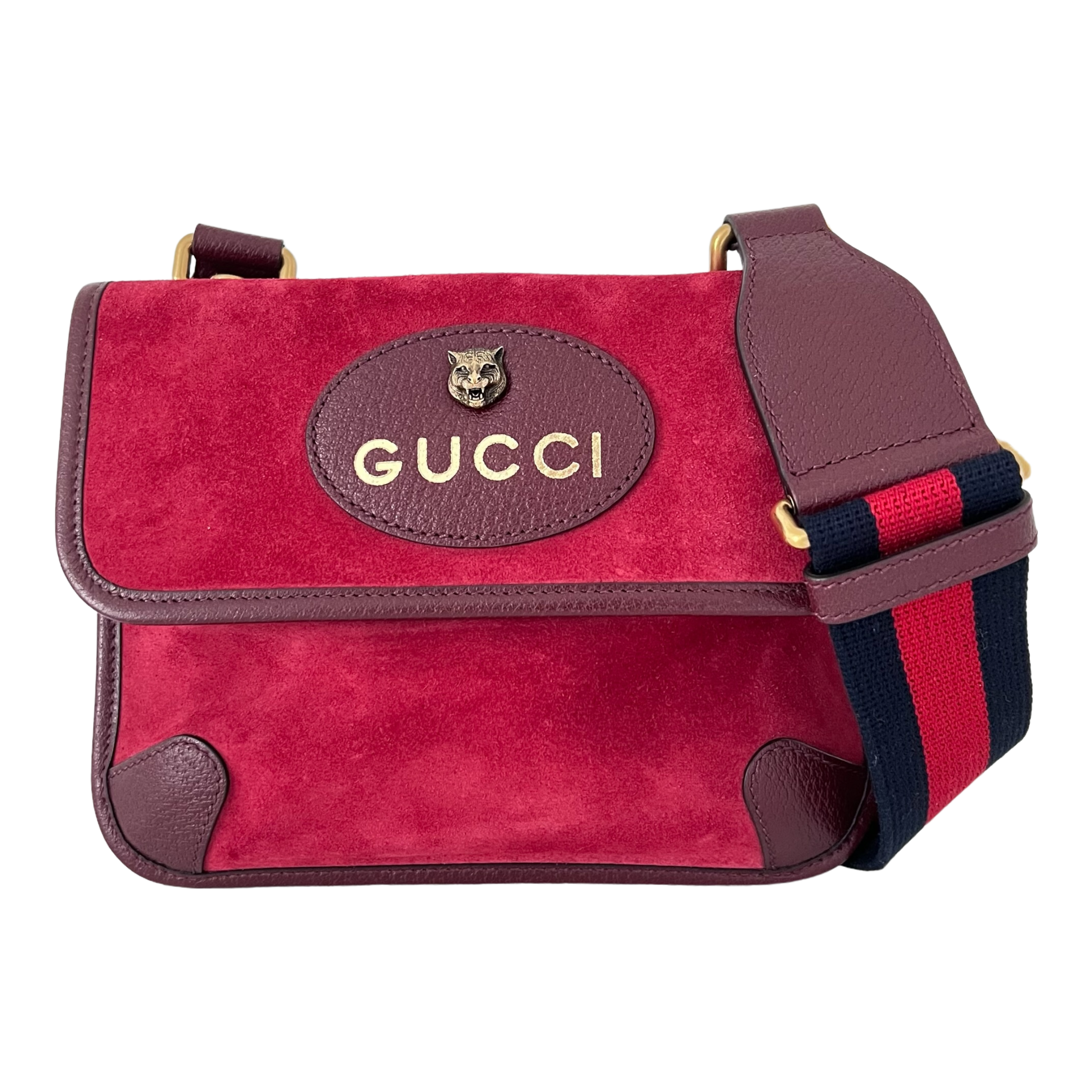 Small Suede Neo Vintage Double Flap Messenger Bag