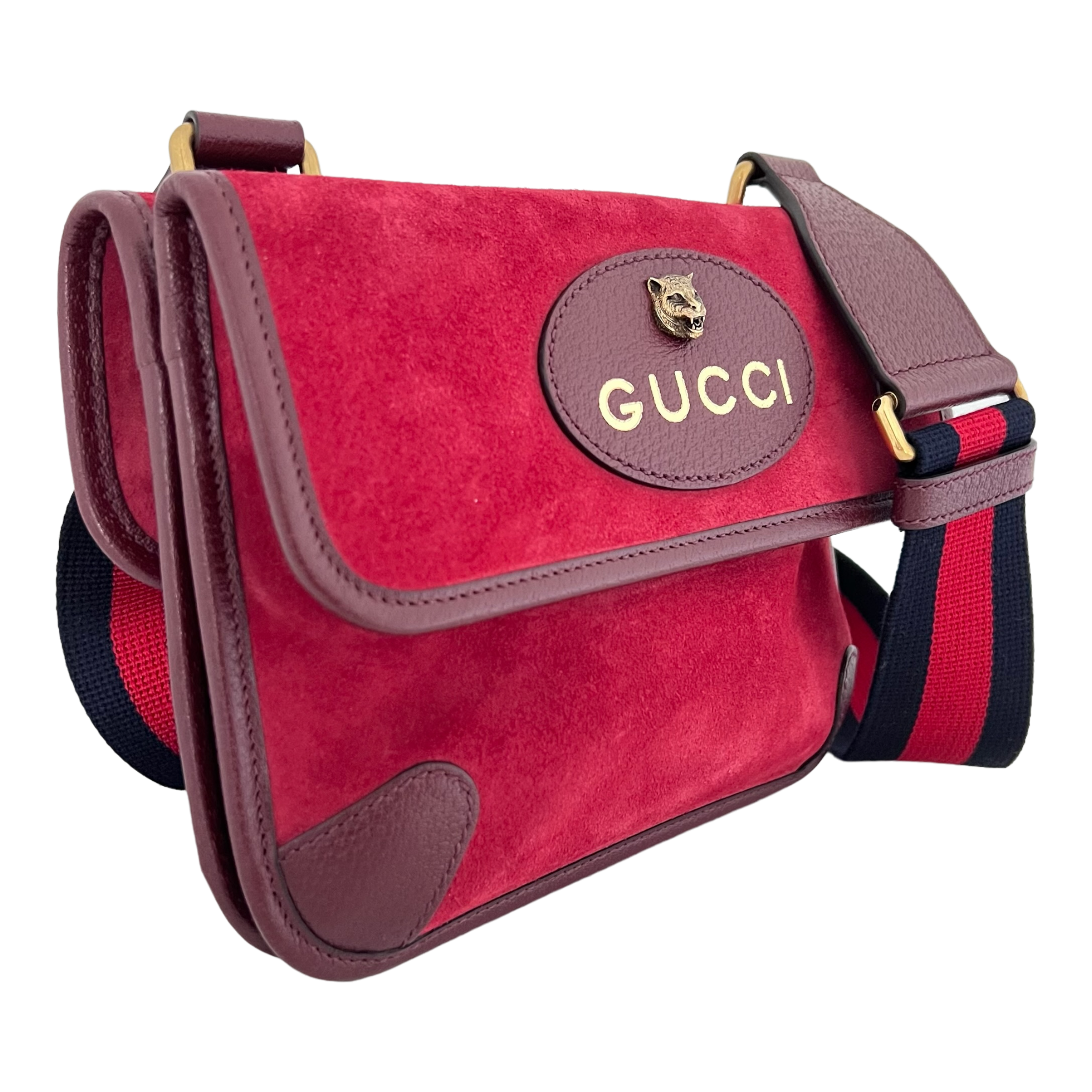 Small Suede Neo Vintage Double Flap Messenger Bag