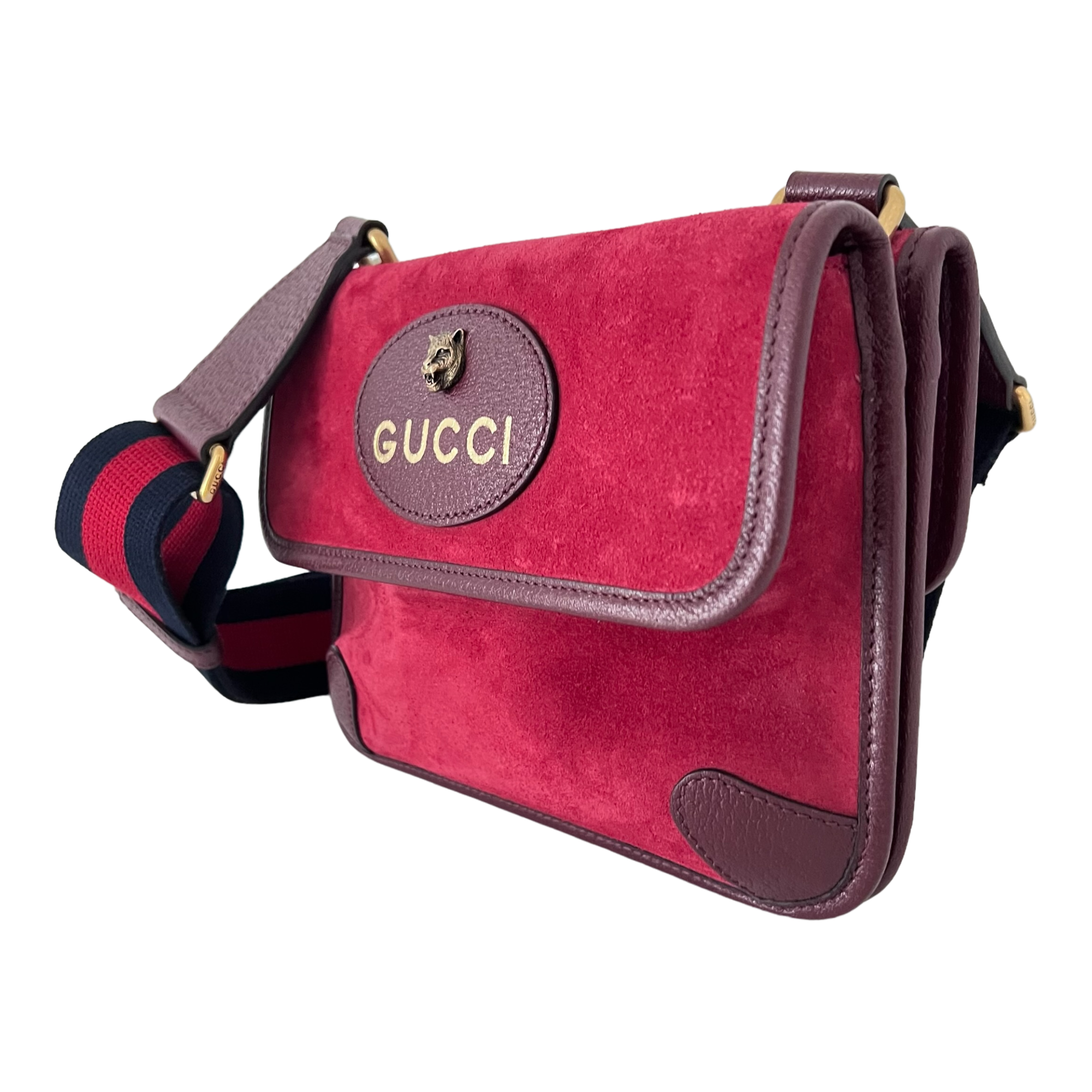 Small Suede Neo Vintage Double Flap Messenger Bag