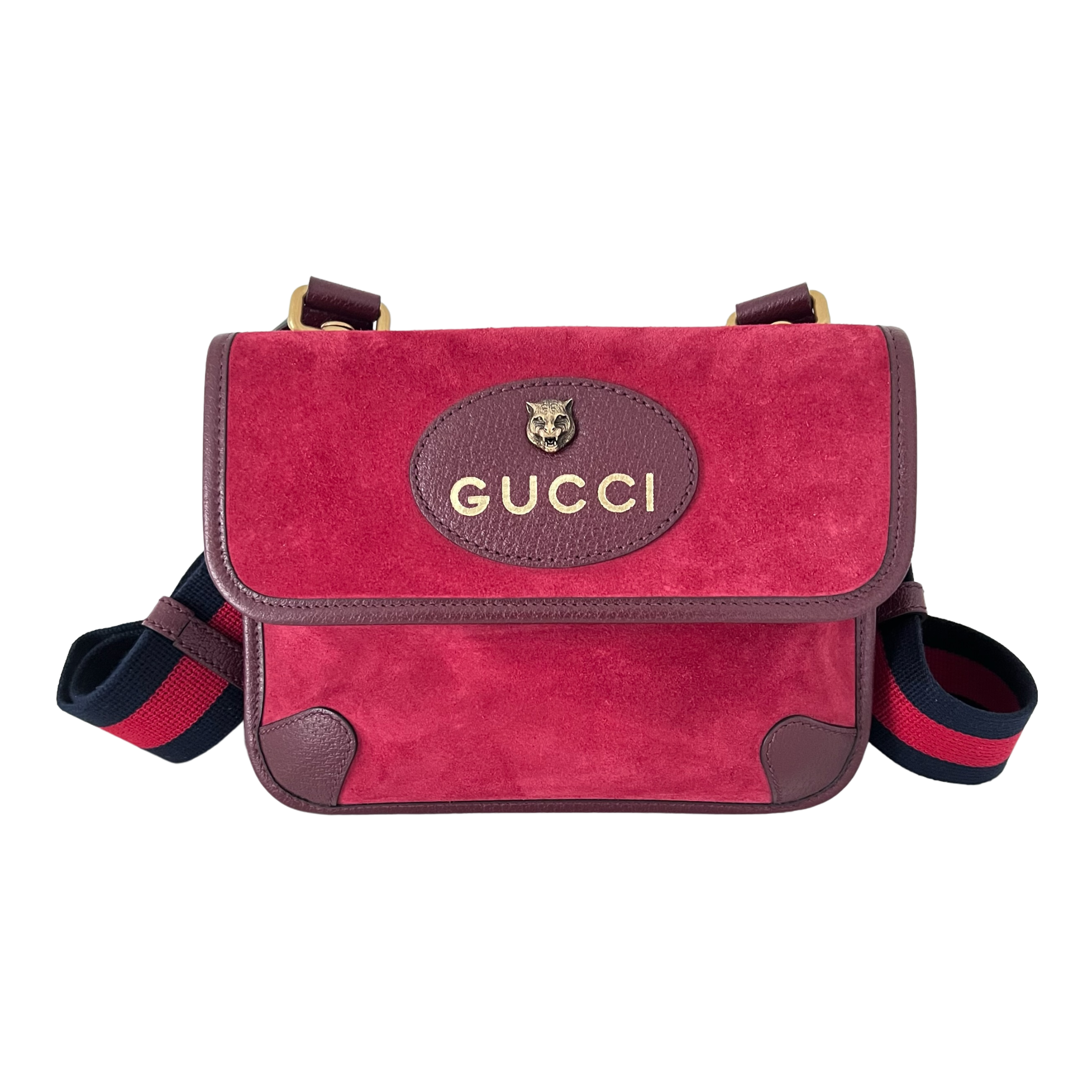 Small Suede Neo Vintage Double Flap Messenger Bag