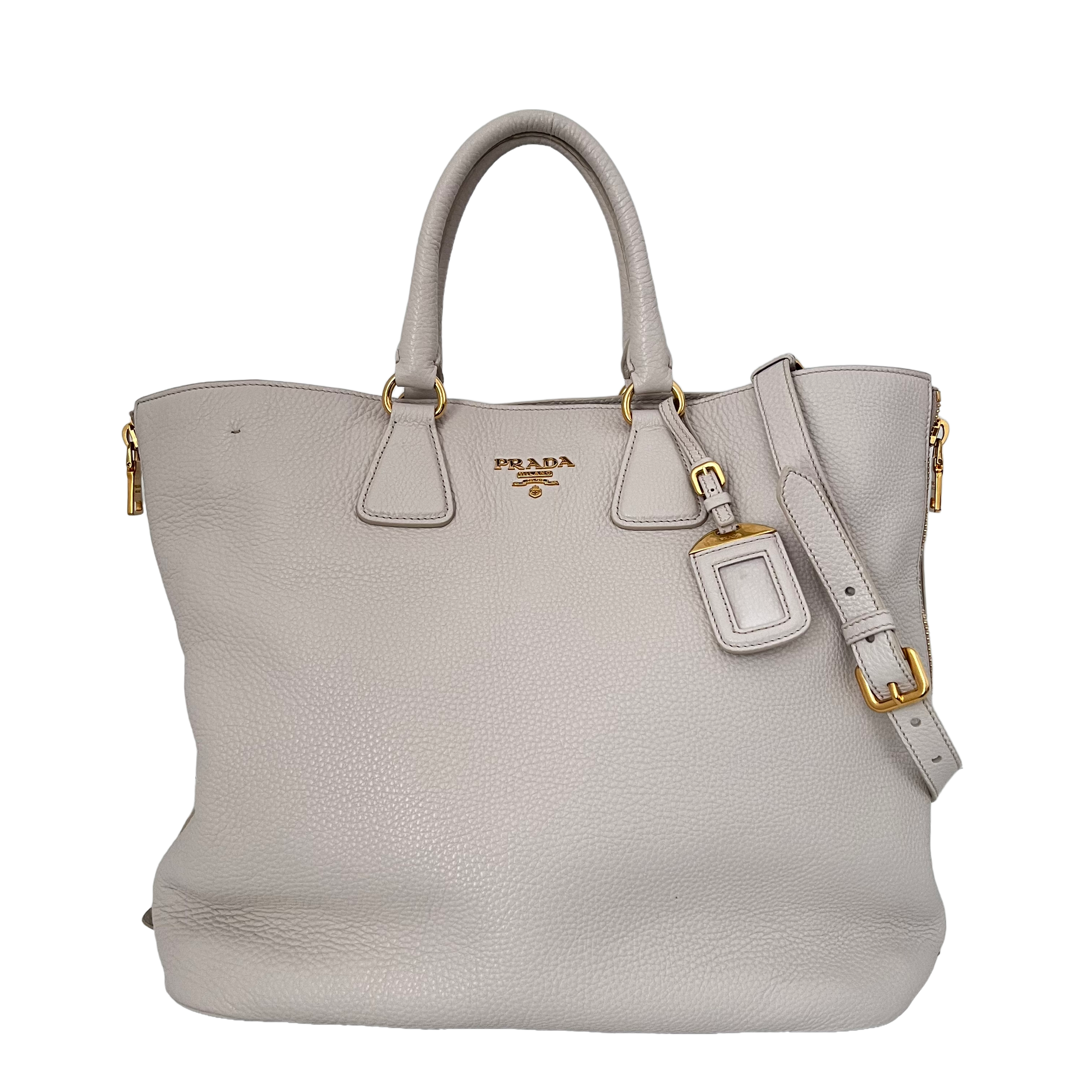 White Vitello Daino Tote