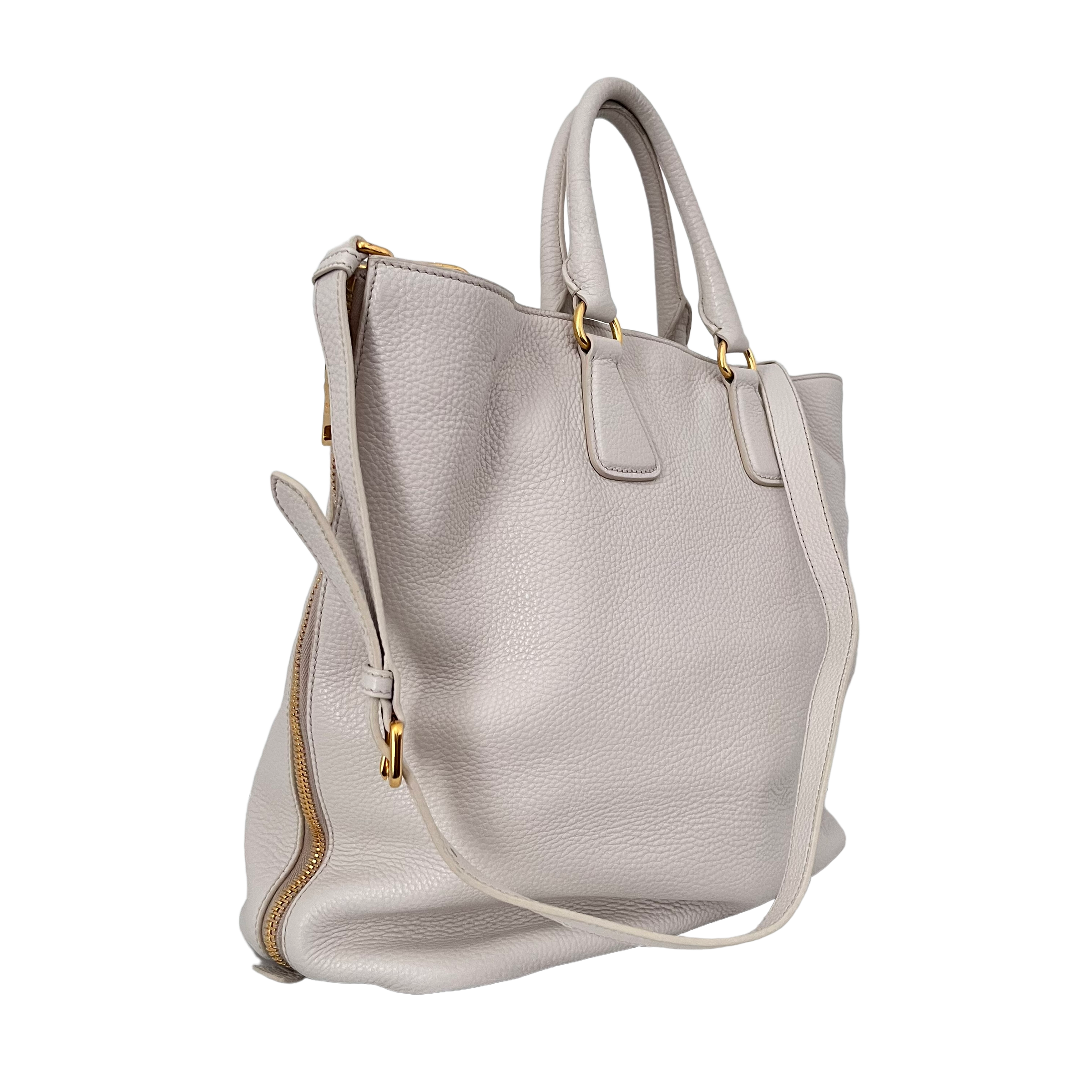 White Vitello Daino Tote