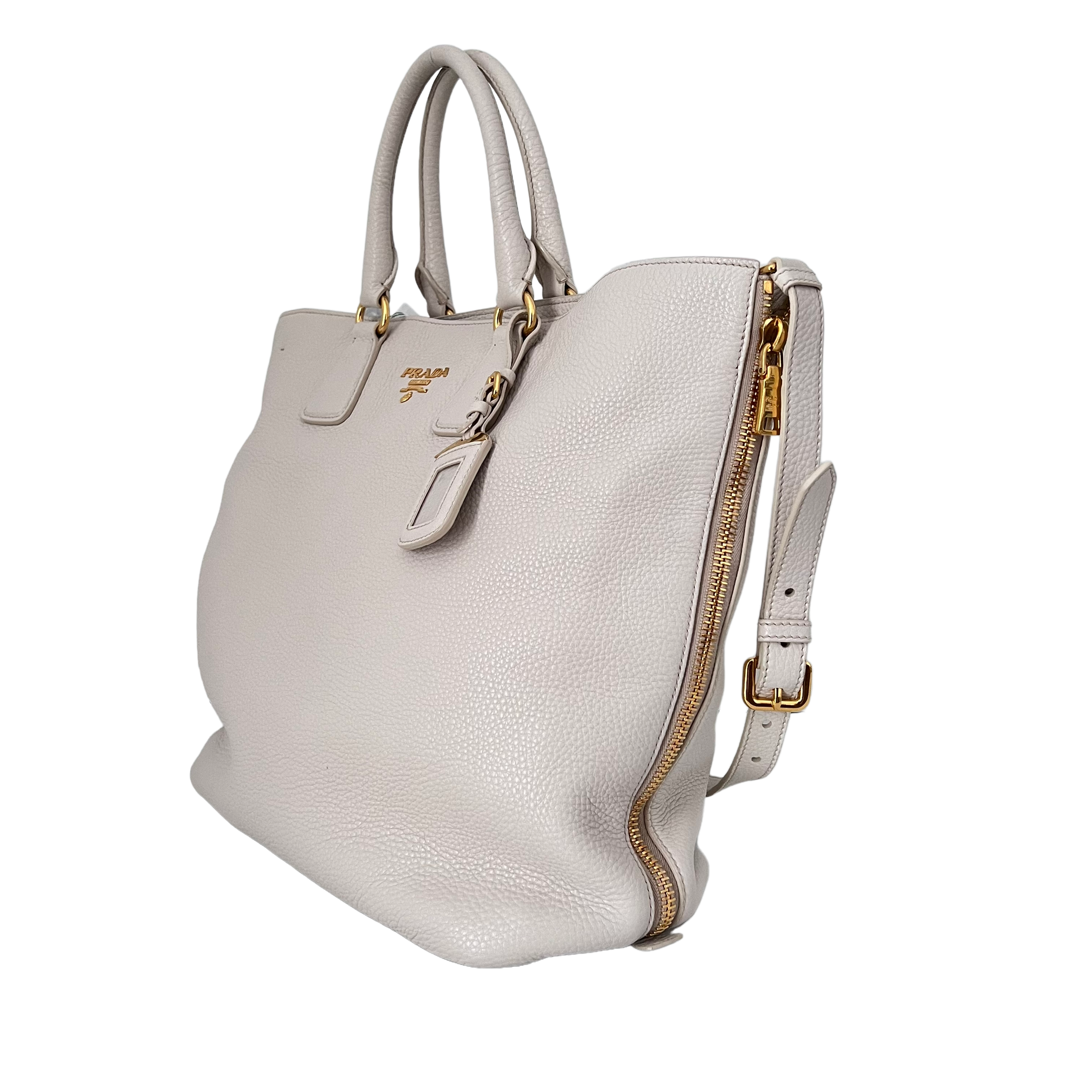 White Vitello Daino Tote