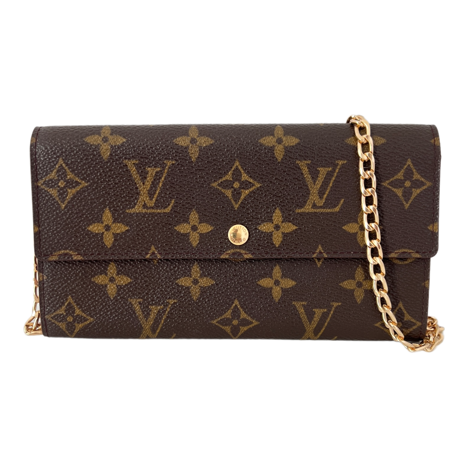 Louis Vuitton - Monogram Wallet with Gold Chain – The Reluxed