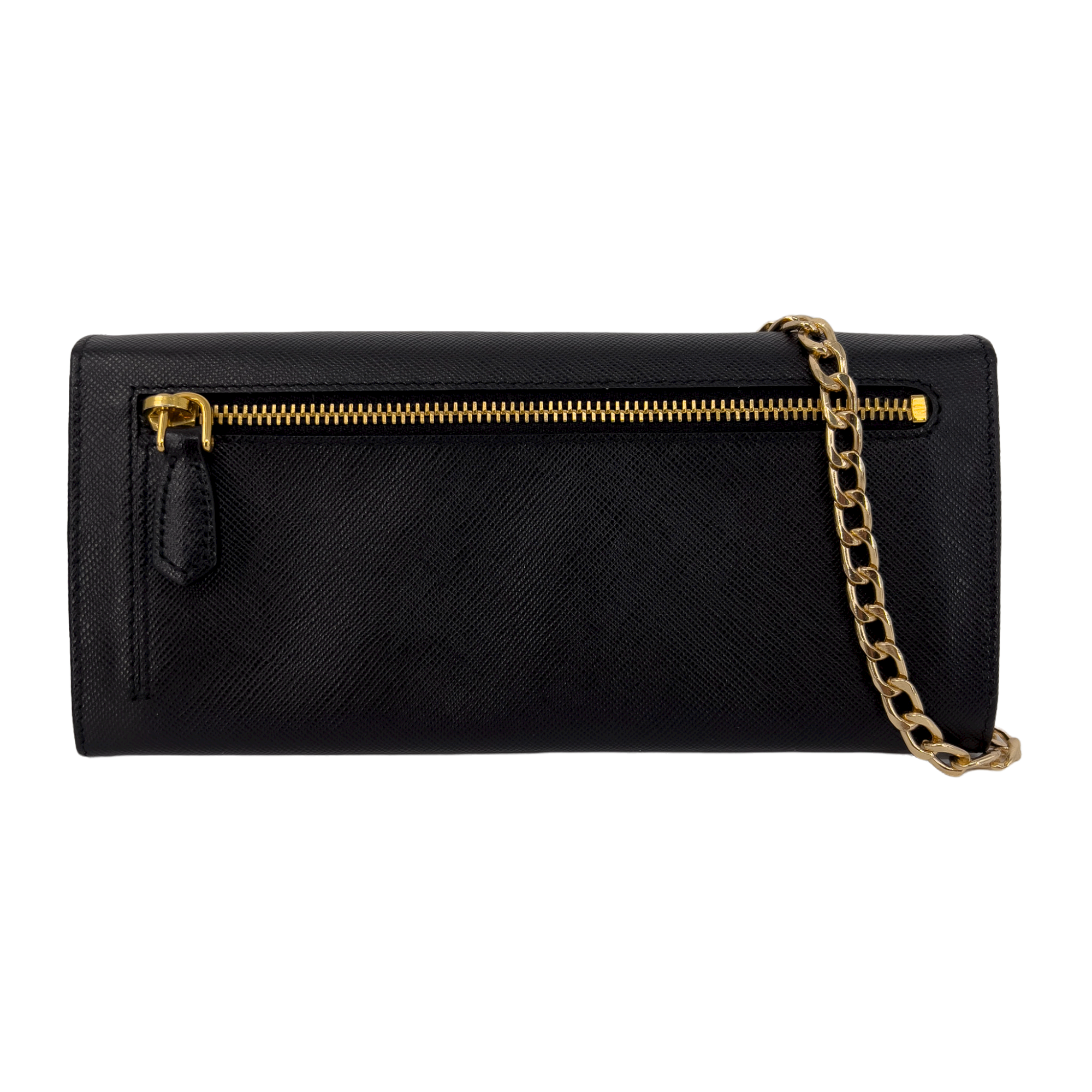 Black Saffiano Triple Zipper Wallet