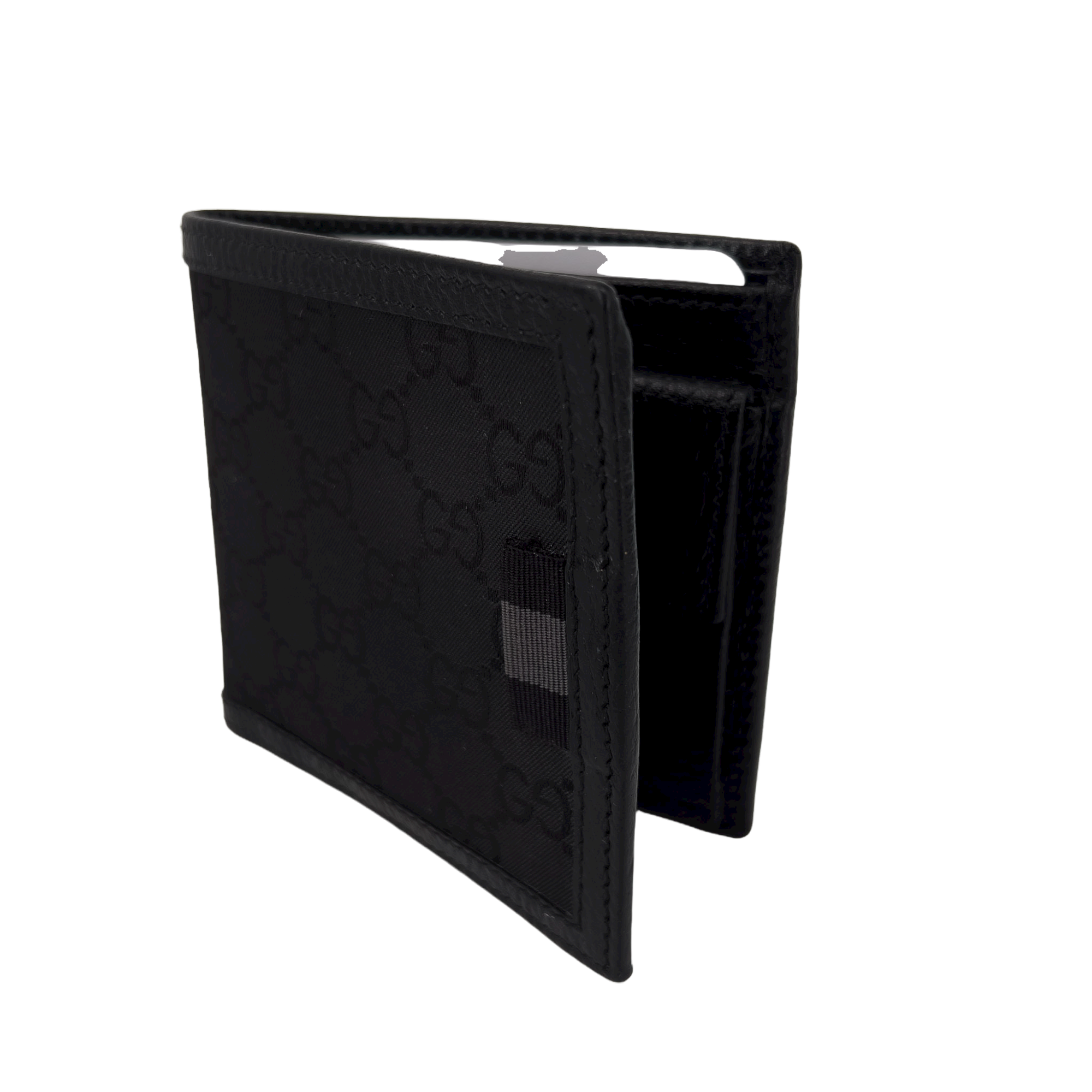 Black GG Web Canvas Mens Wallet